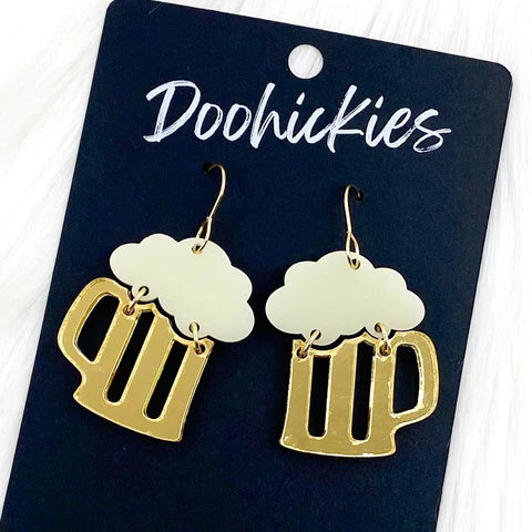 1.5" Frosty Mug St. Paddy Acrylic Earrings