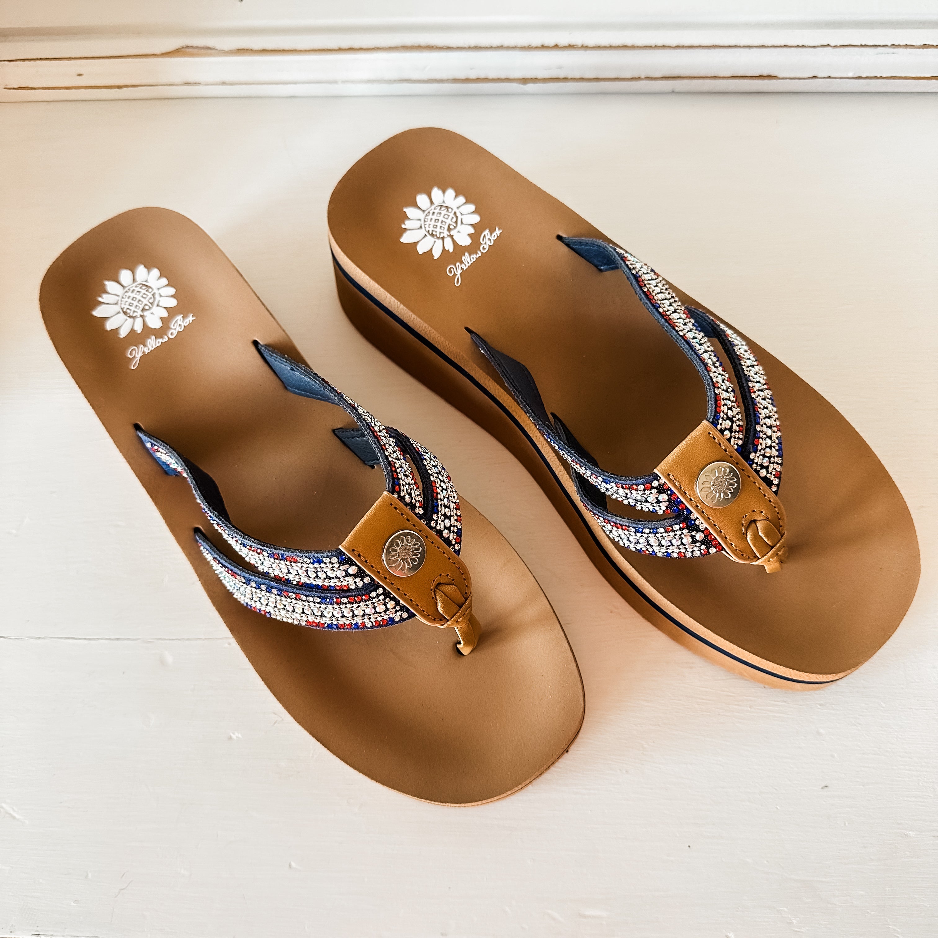 Krista Flatform Sandal - Navy Multi