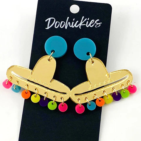 1.75" Cinco De Mayo Sombrero Acrylic Earrings