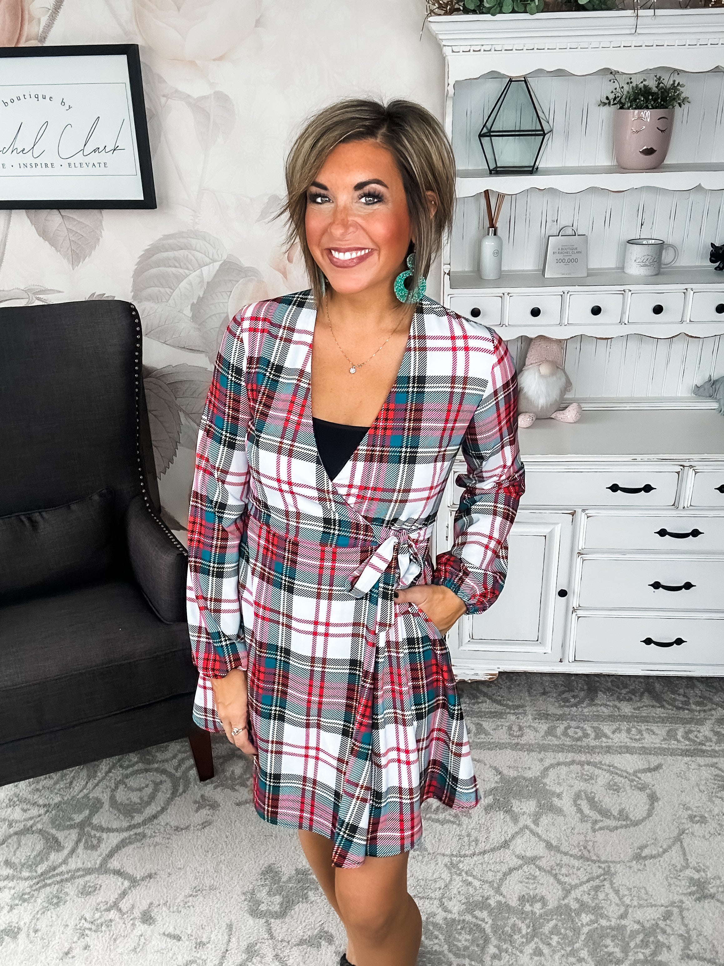 Scotch On The Rocks Plaid Christmas Dress