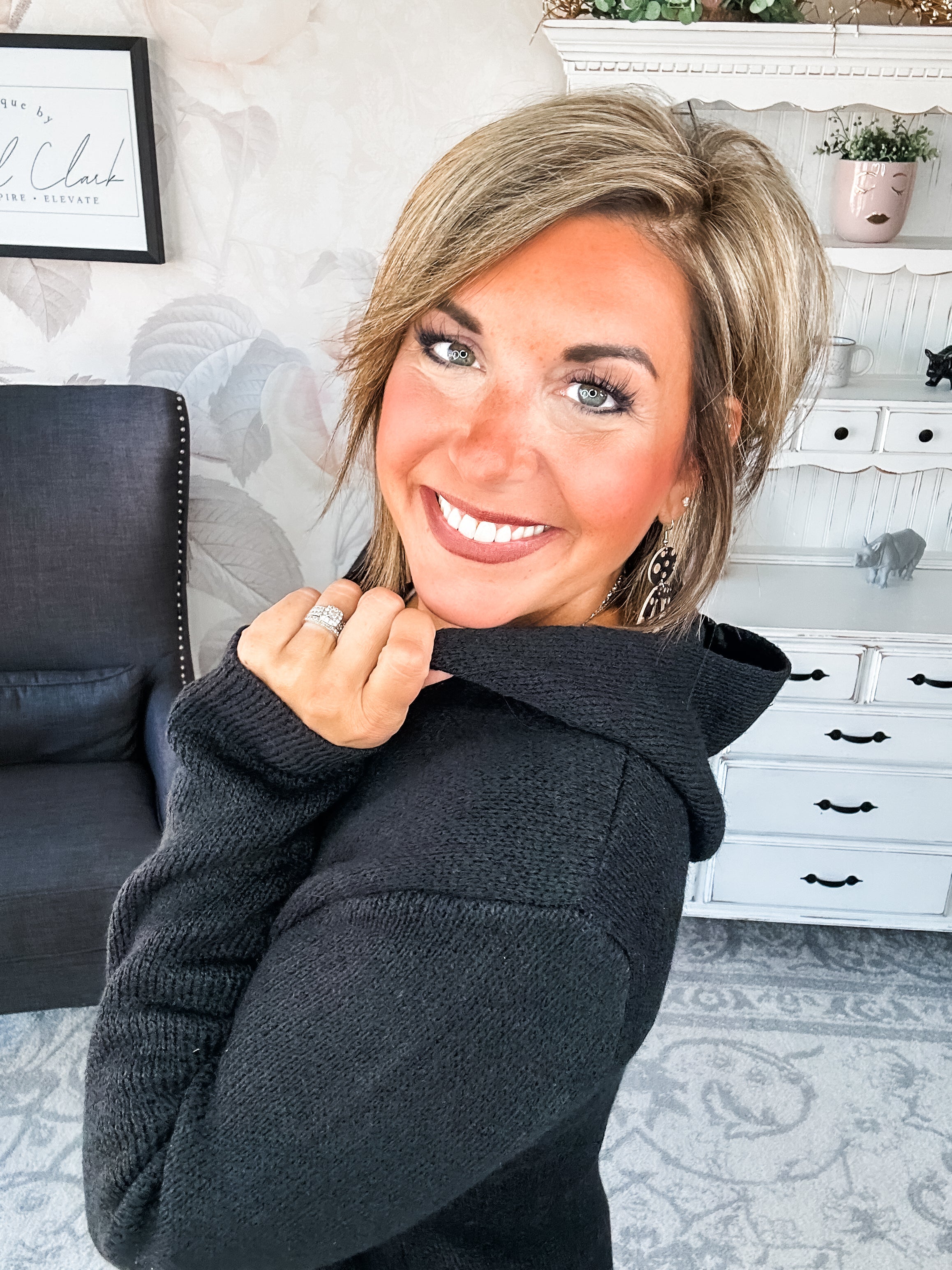 Face the Truth Hooded Open Front Sweater Cardigan