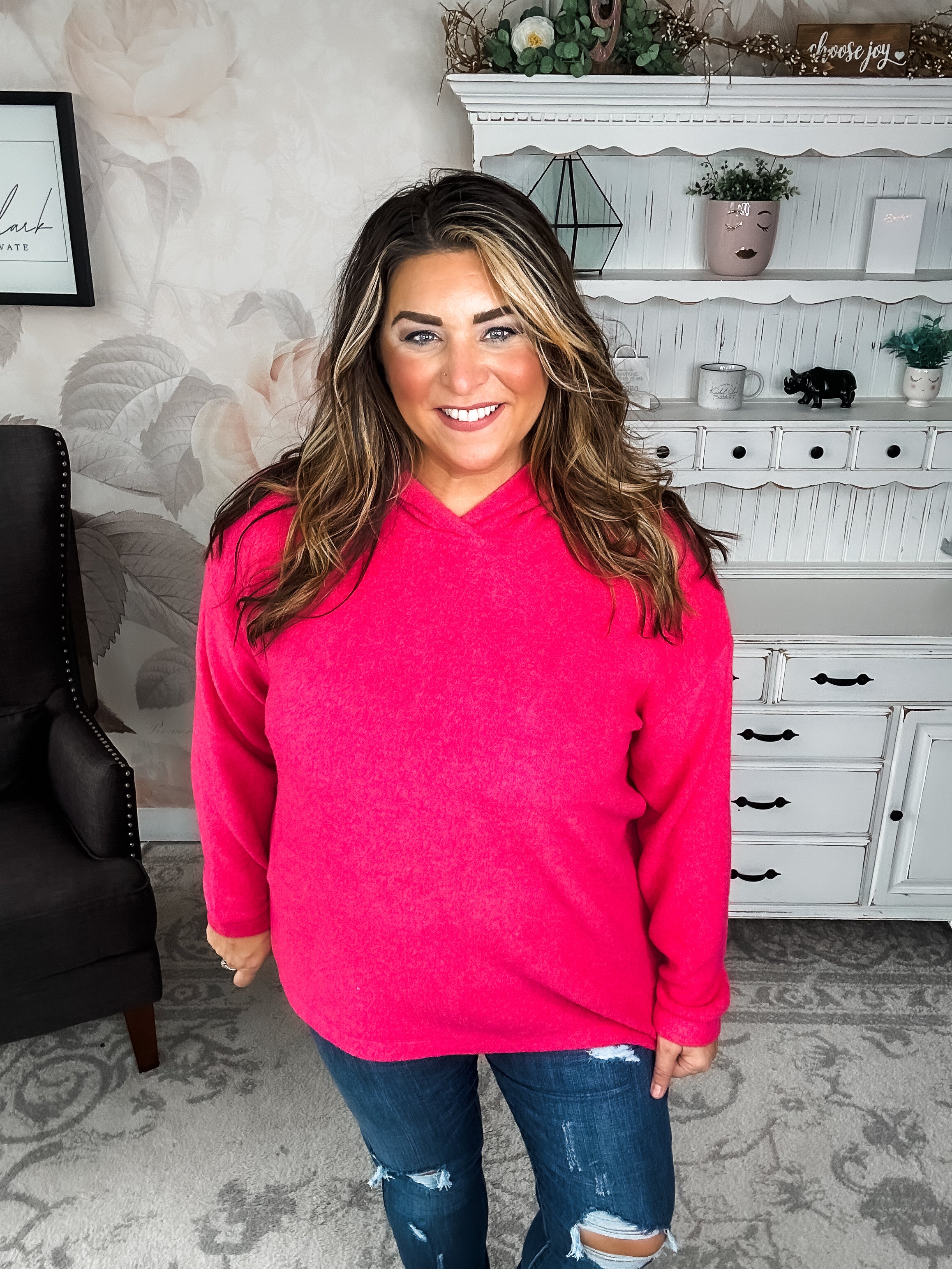 Shop Til Sunrise Sweater- Hot Pink