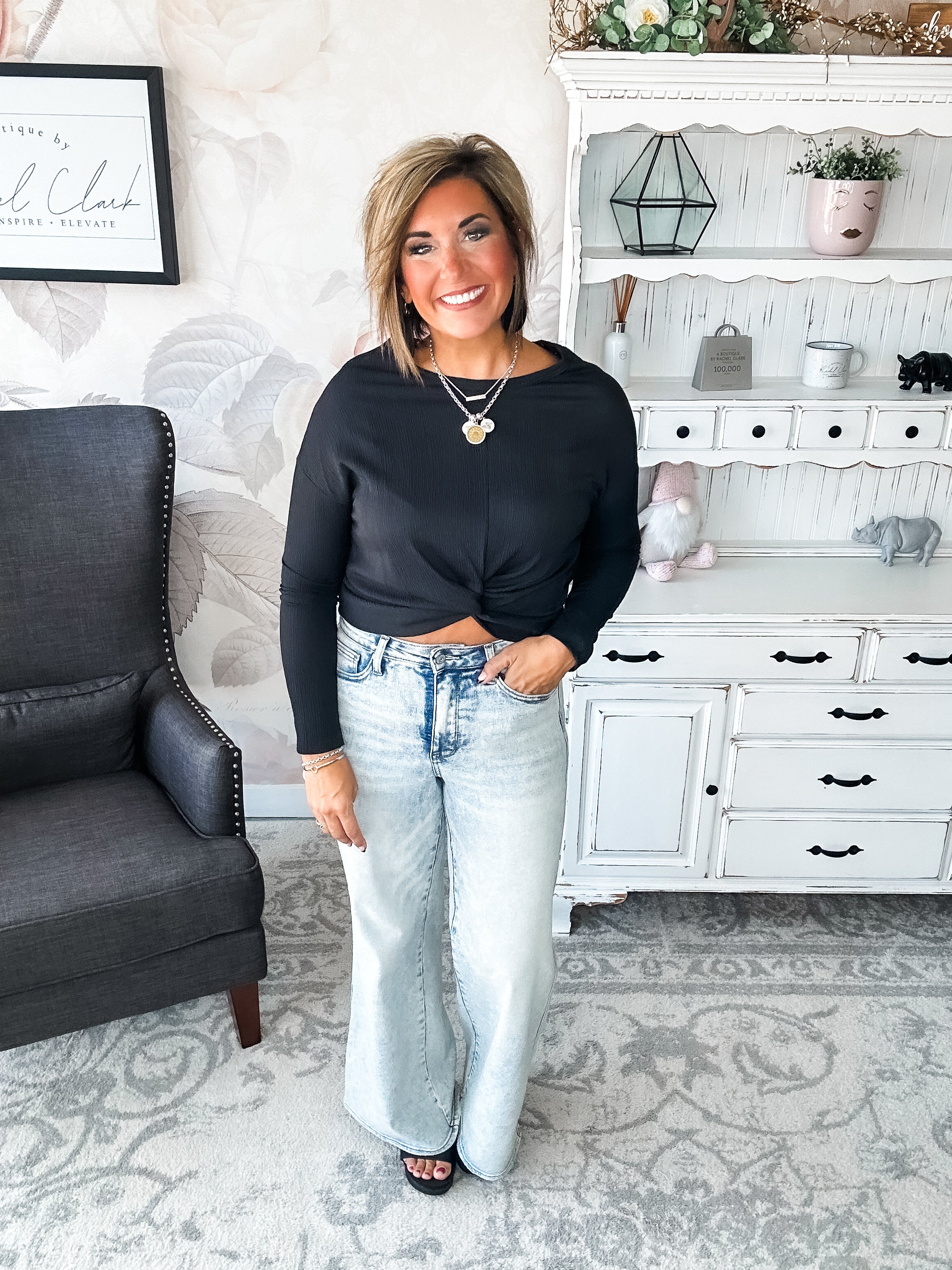 Just Like You Long Sleeve Top - Black