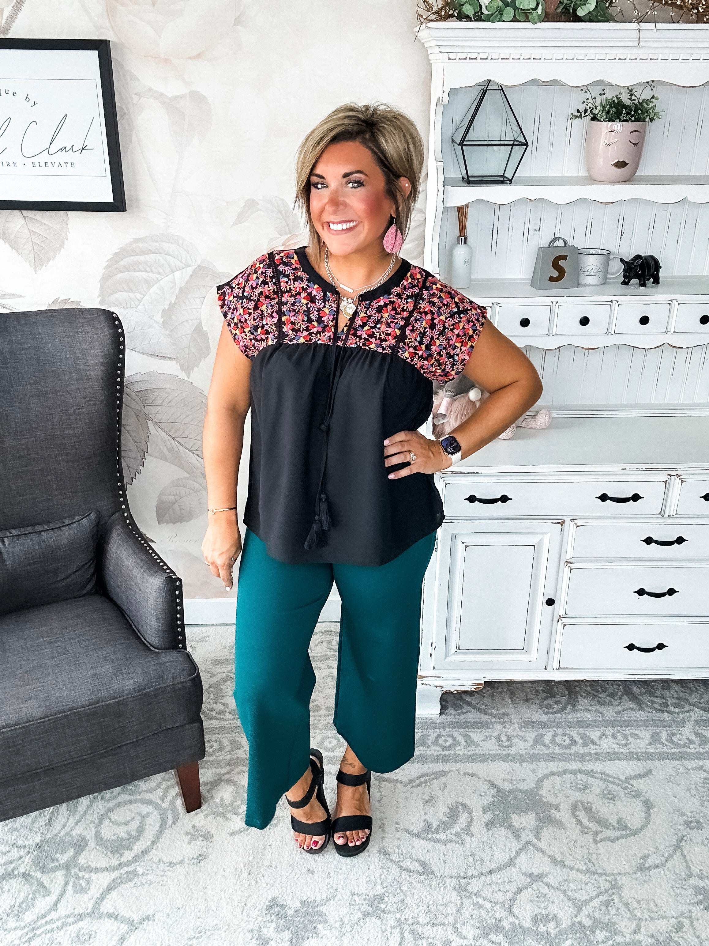 Listen To Your Heart Blouse - Black