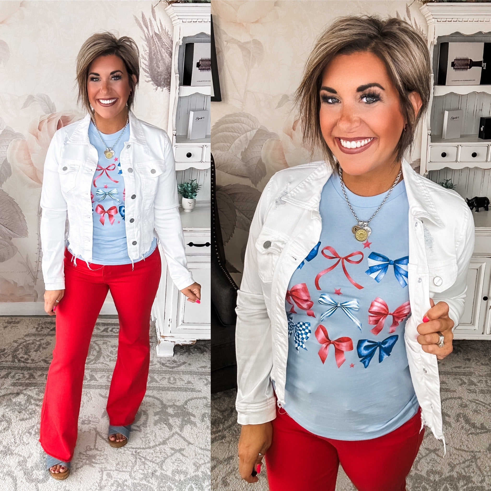 Judy Blue Tummy Control Flare Jeans - Red