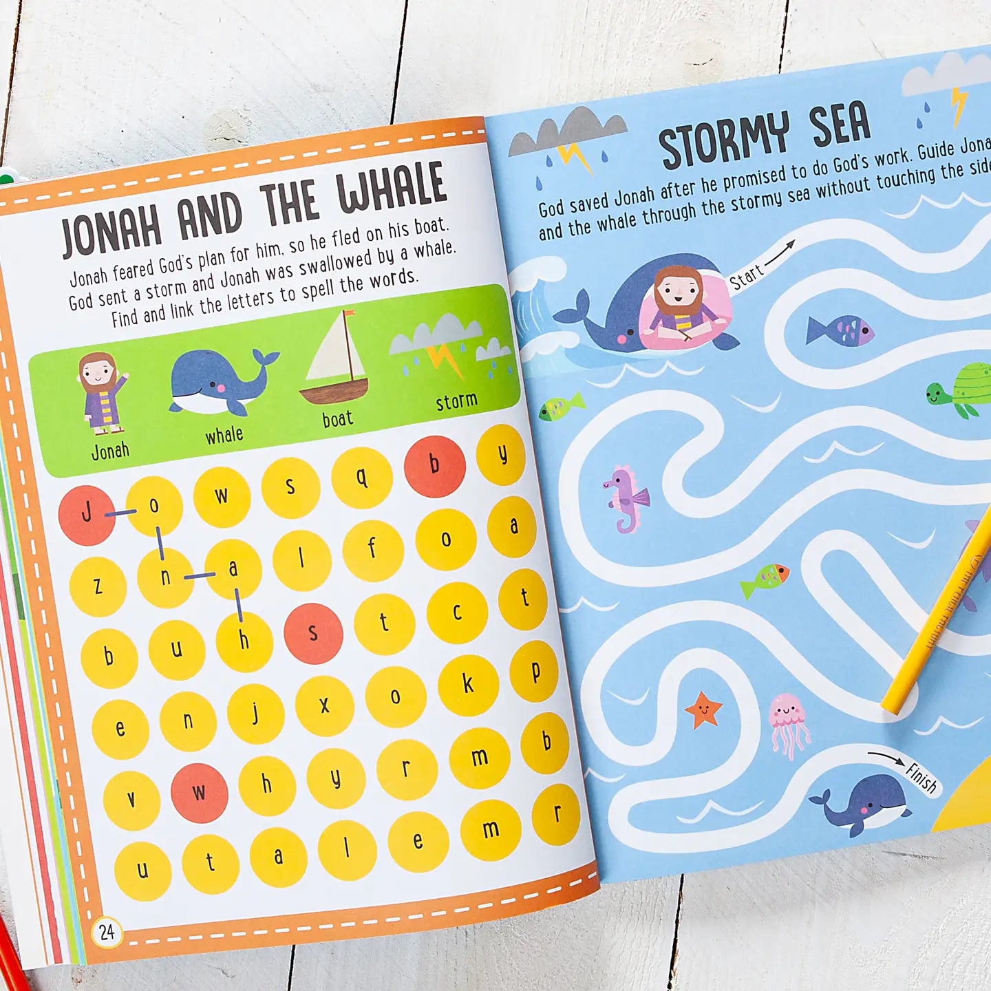 Jonah and the Whale and Stormy Sea activity page