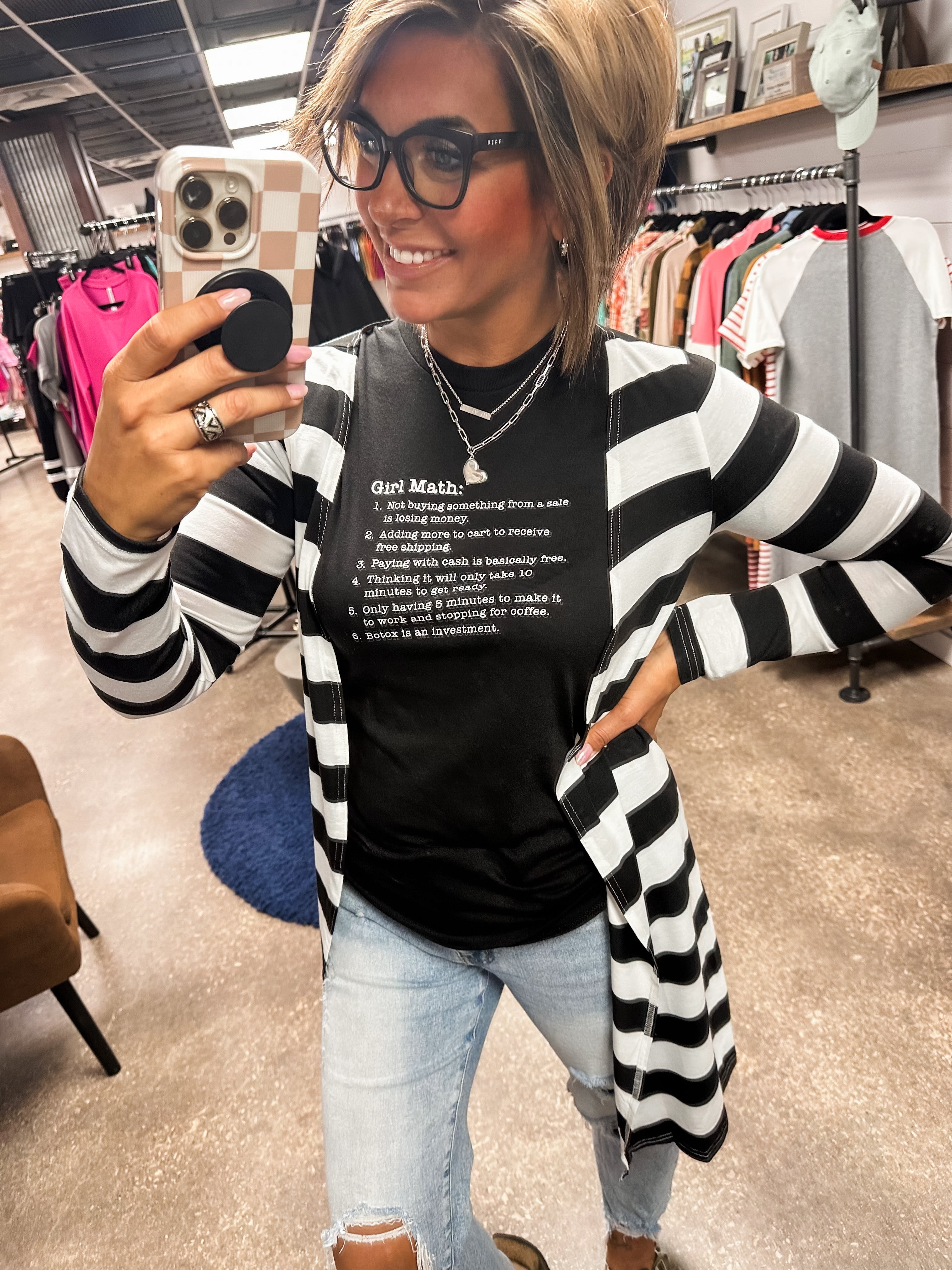 Girl Math:
1. Not buying something from a sale is losing money.
2. Adding more to cart to receive free shipping.
3. Paying with cash is basically free.
4. Thinking it will only take 10 minutes to get ready.
5. Only having 5 minutes to make it to work and stopping for coffee.
6. Botox is and investment.