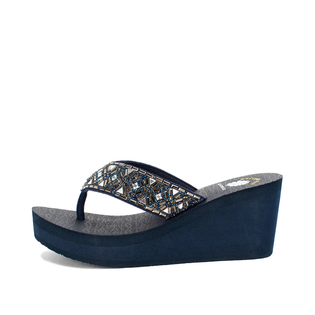 Whittier Wedge Sandal - Navy