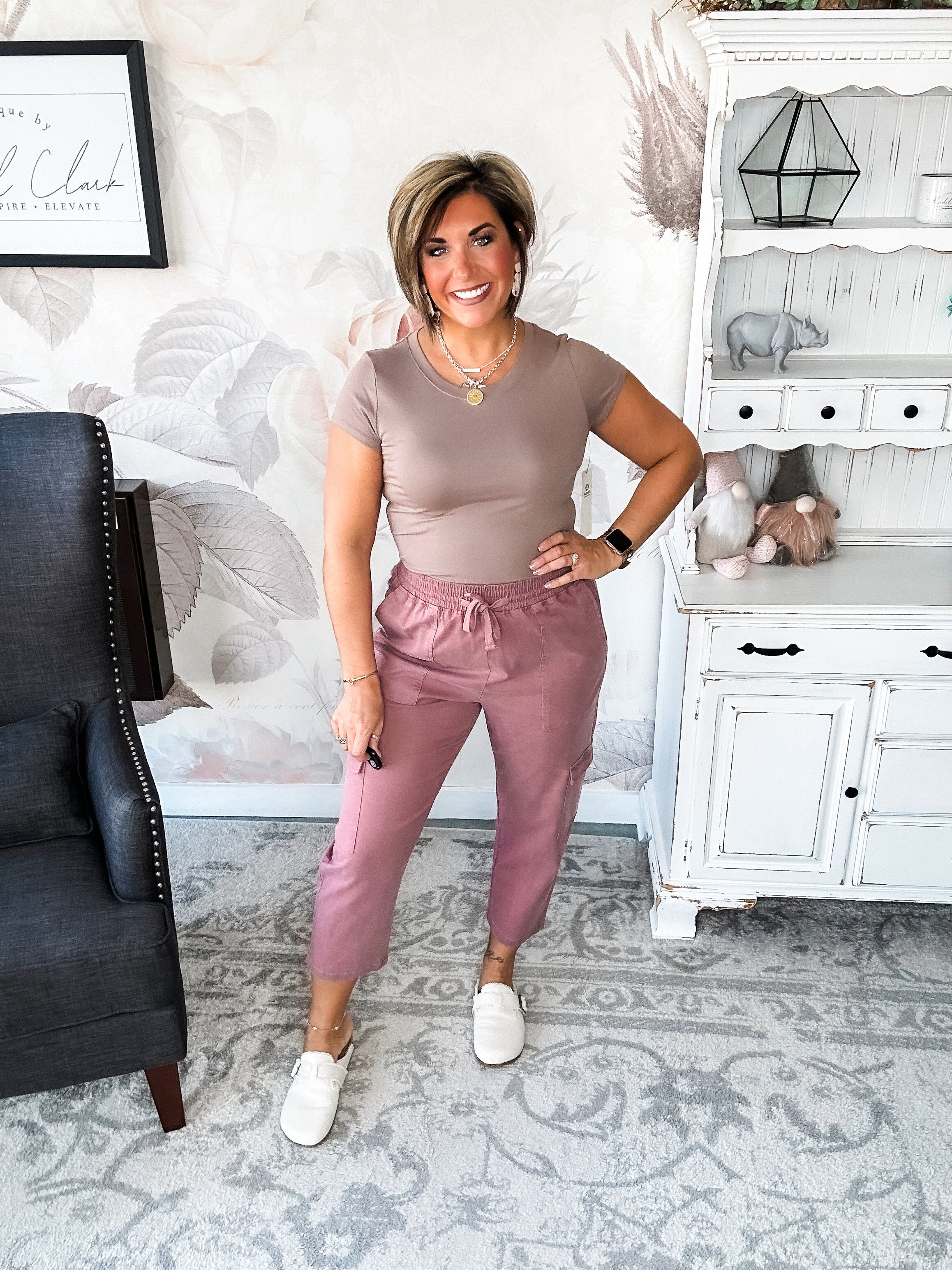 Ampersand Avenue Cargo Crop - Mauve