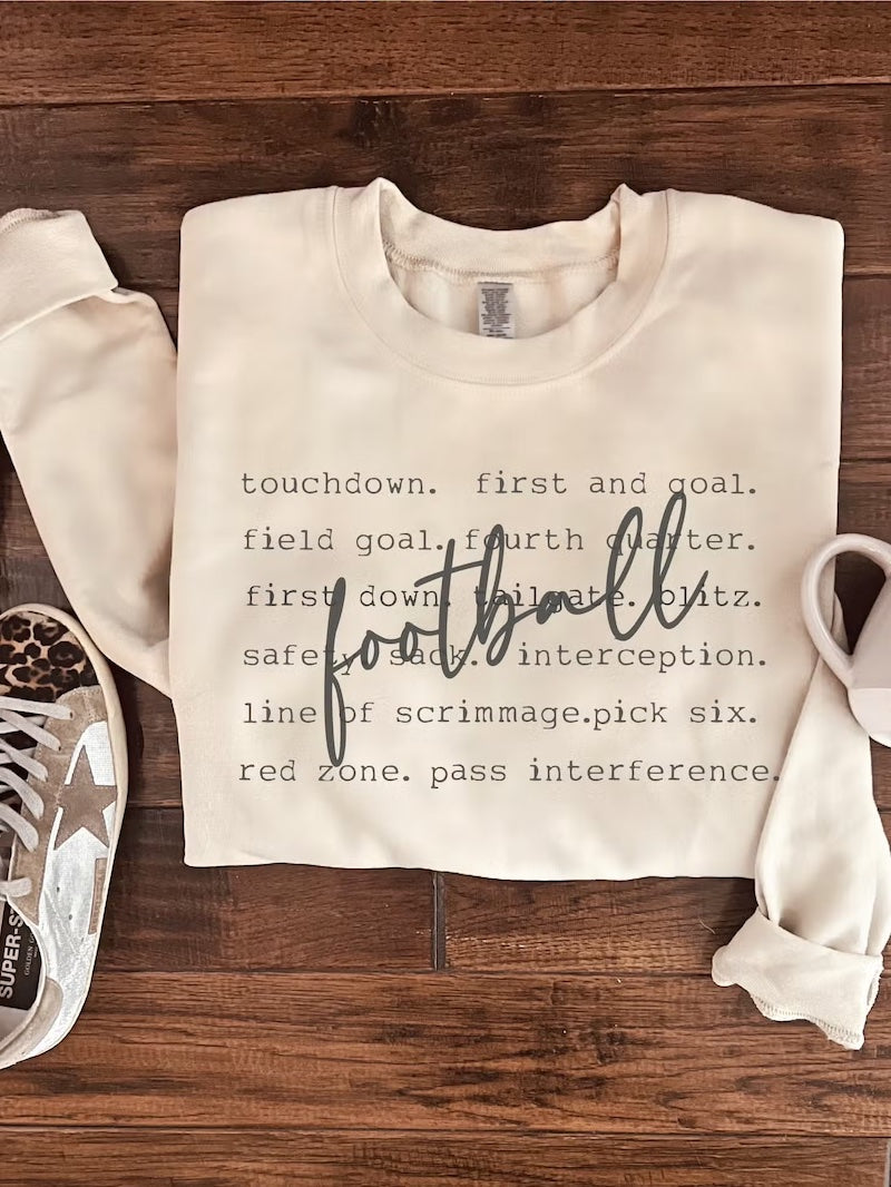Football Words Pullover Sweatshirt