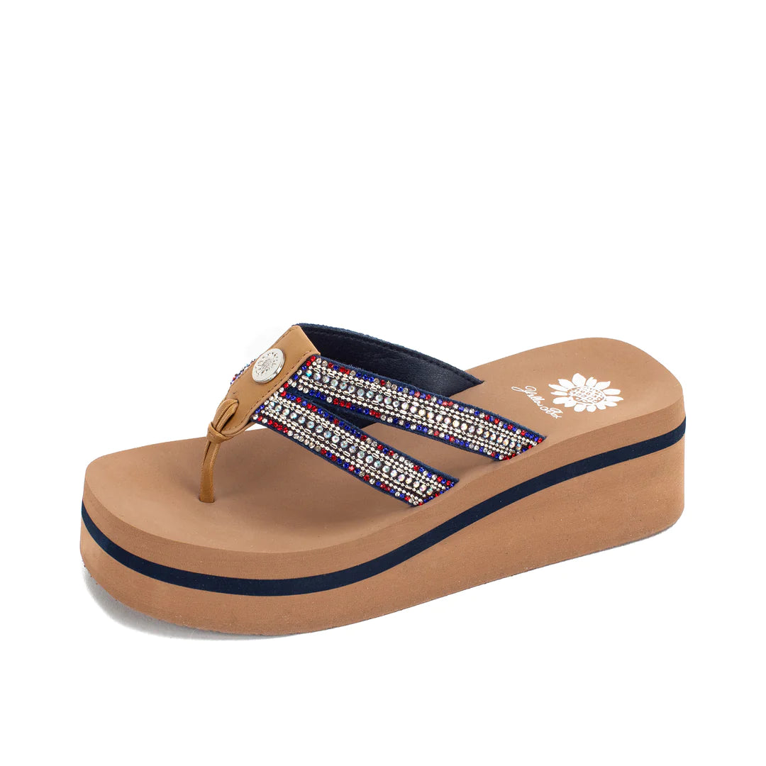 Krista Flatform Sandal - Navy Multi