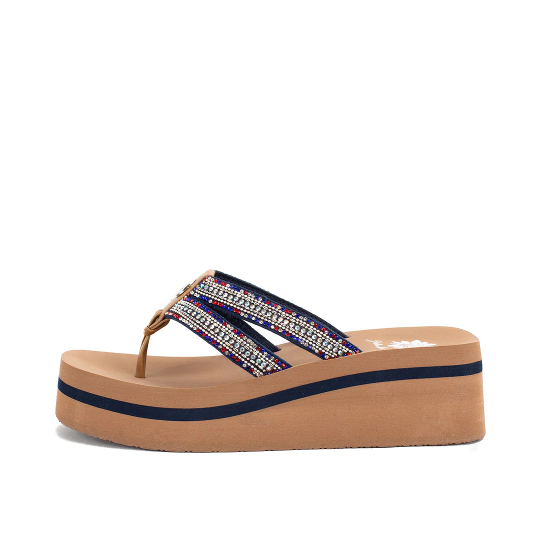 Krista Flatform Sandal - Navy Multi
