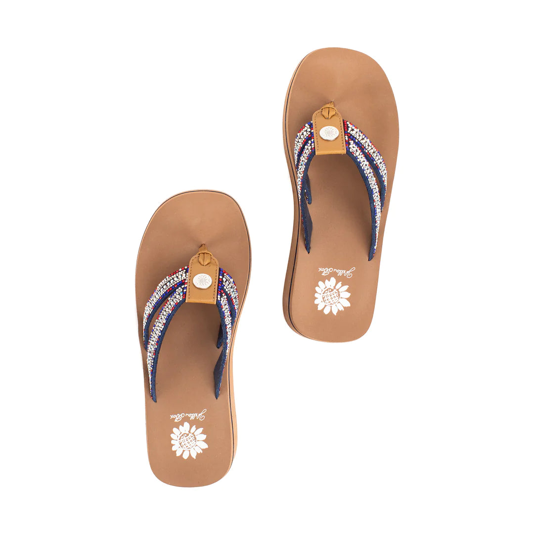 Krista Flatform Sandal - Navy Multi