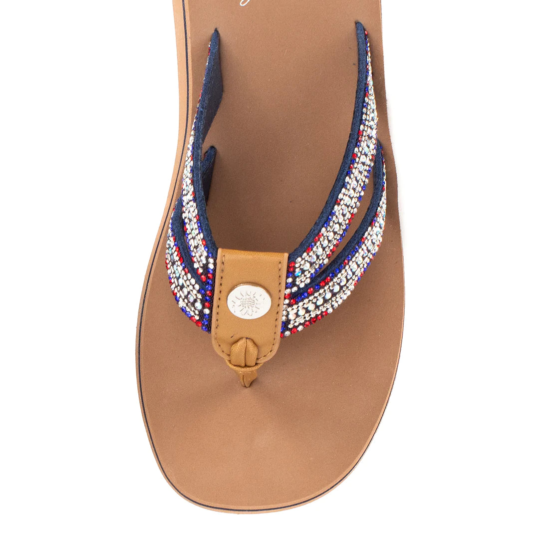 Krista Flatform Sandal - Navy Multi