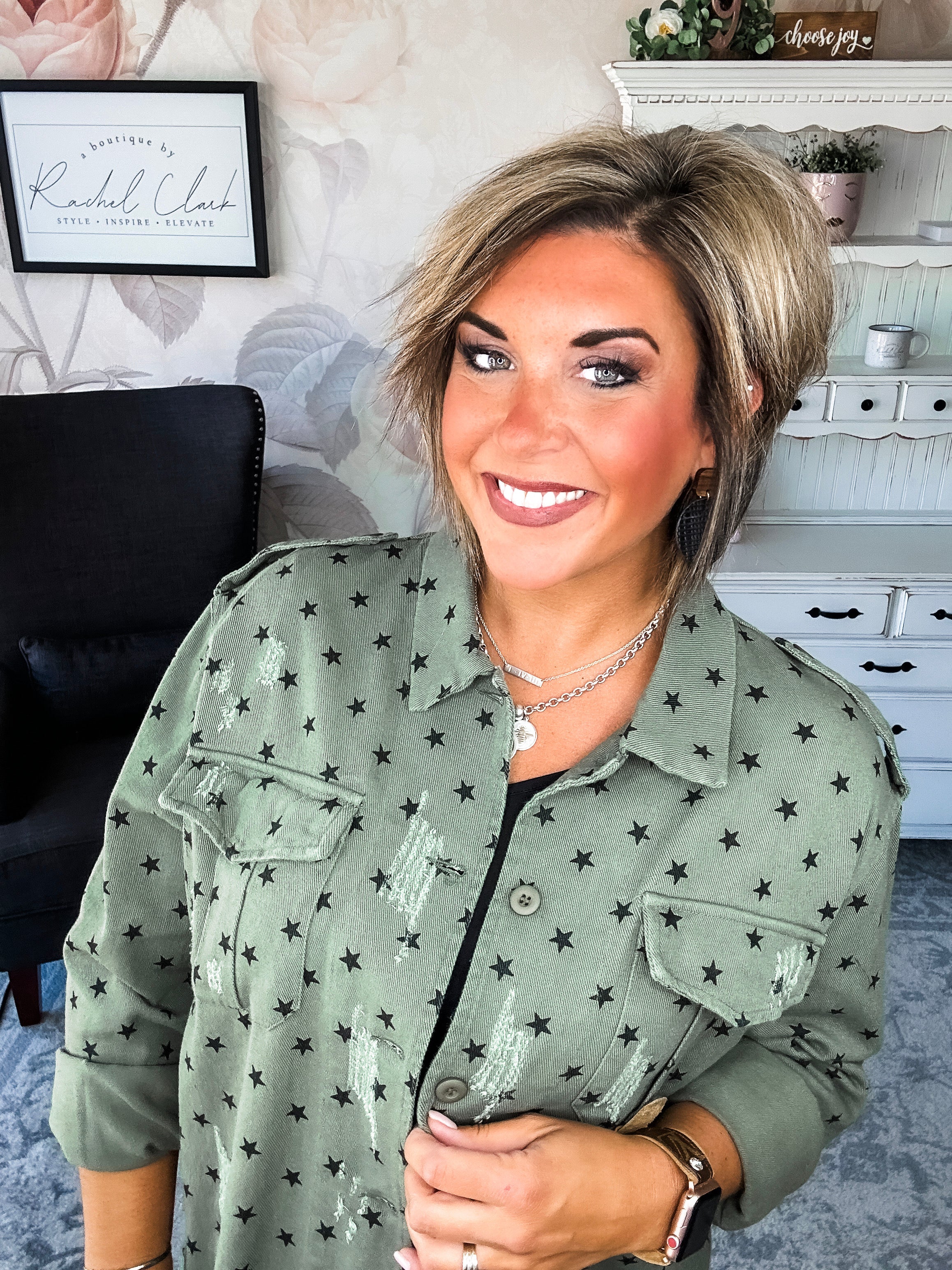 Star of the Show Distressed Shacket