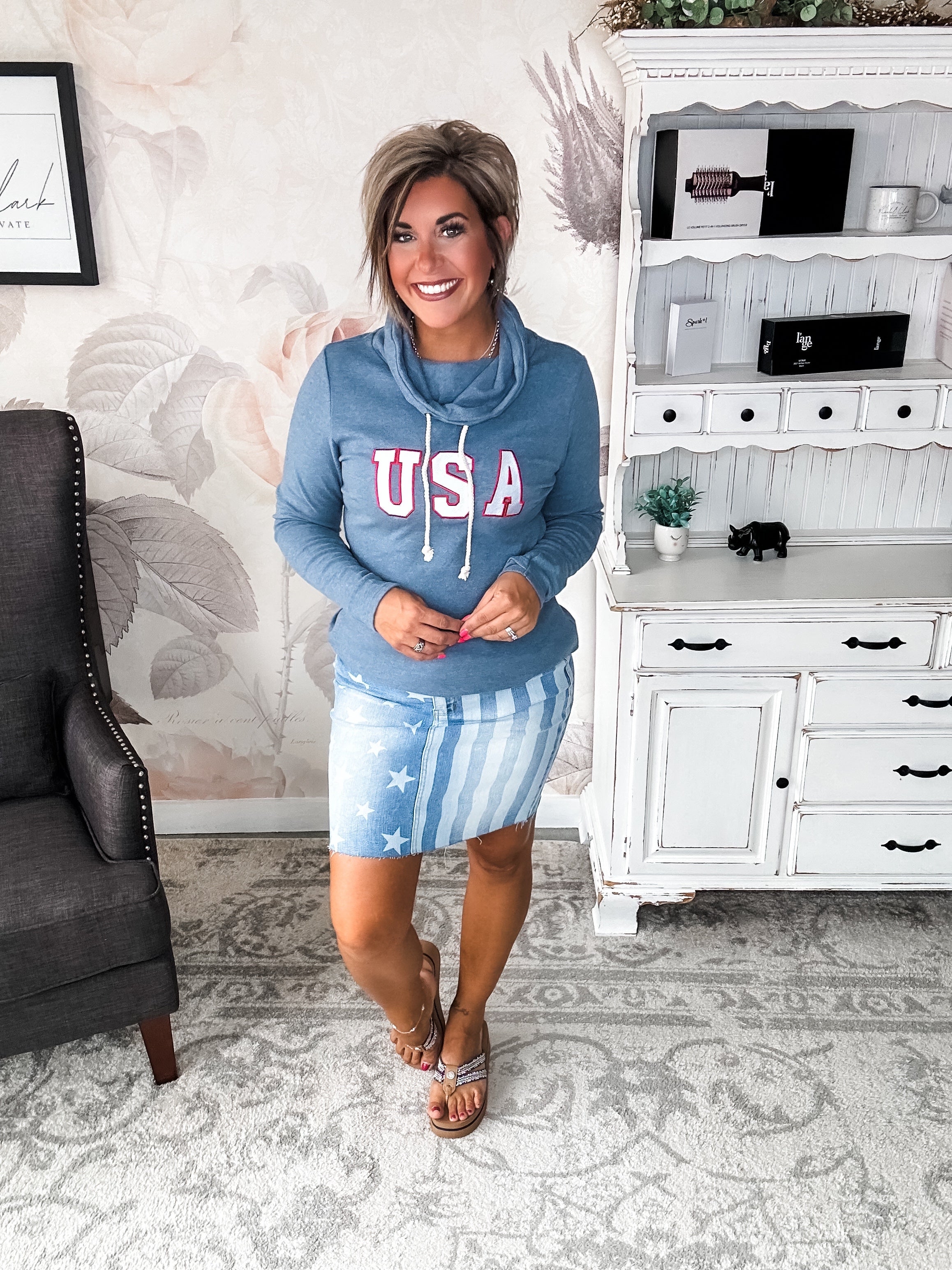 Ampersand Avenue Cowlneck Sweatshirt - Oh Say Can You See