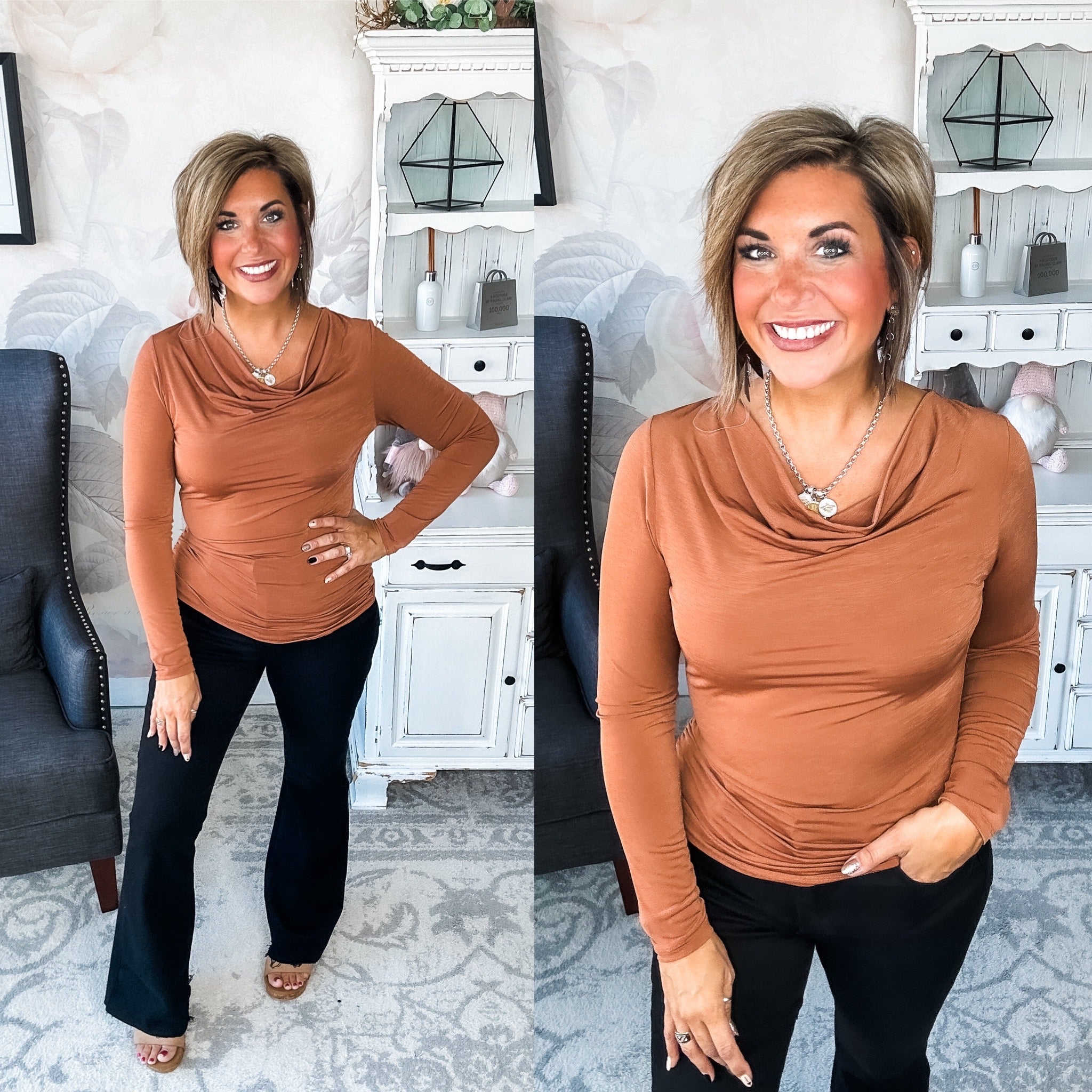 Treat Me Like A Lady Top - Rust