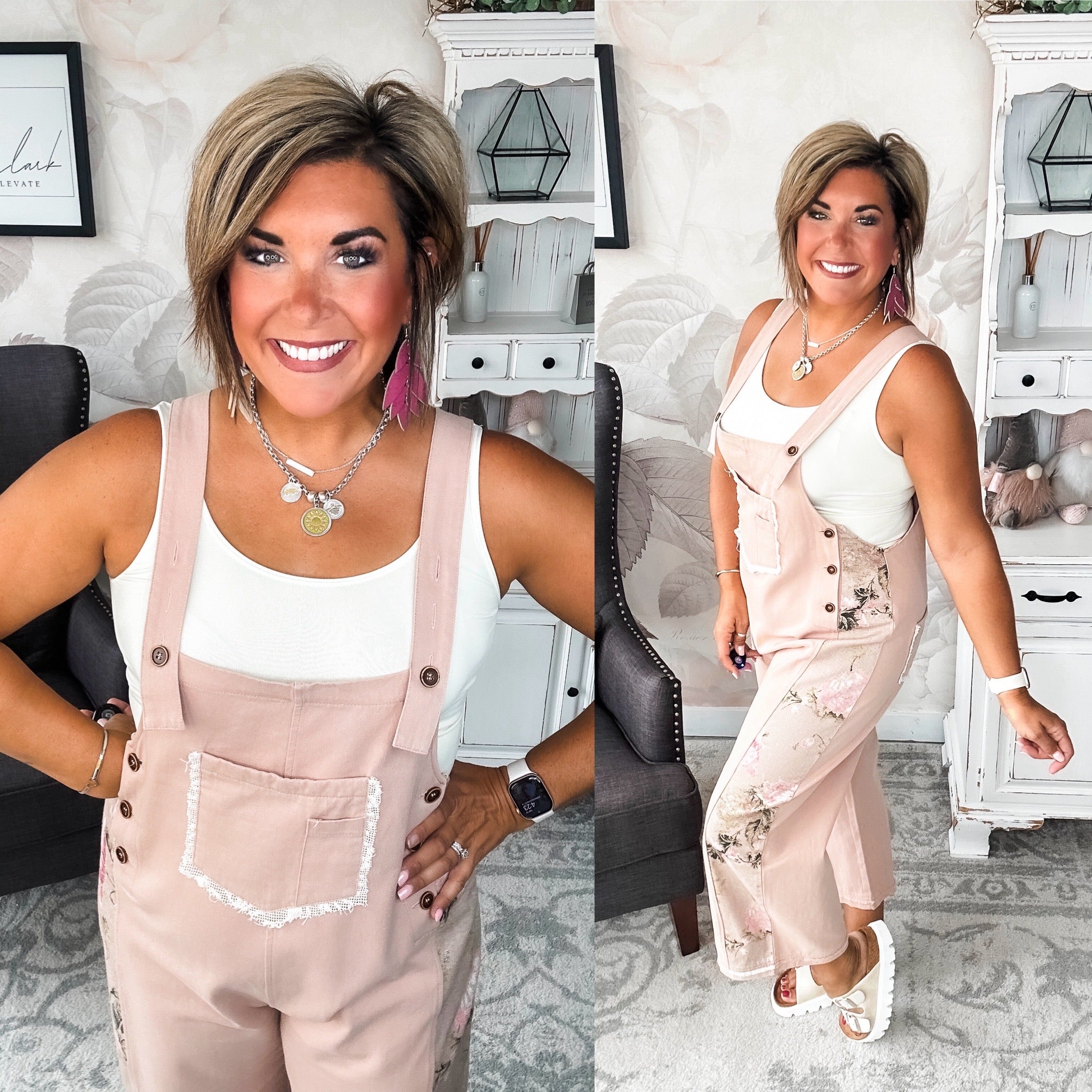 Sweet Symphony Floral Overalls