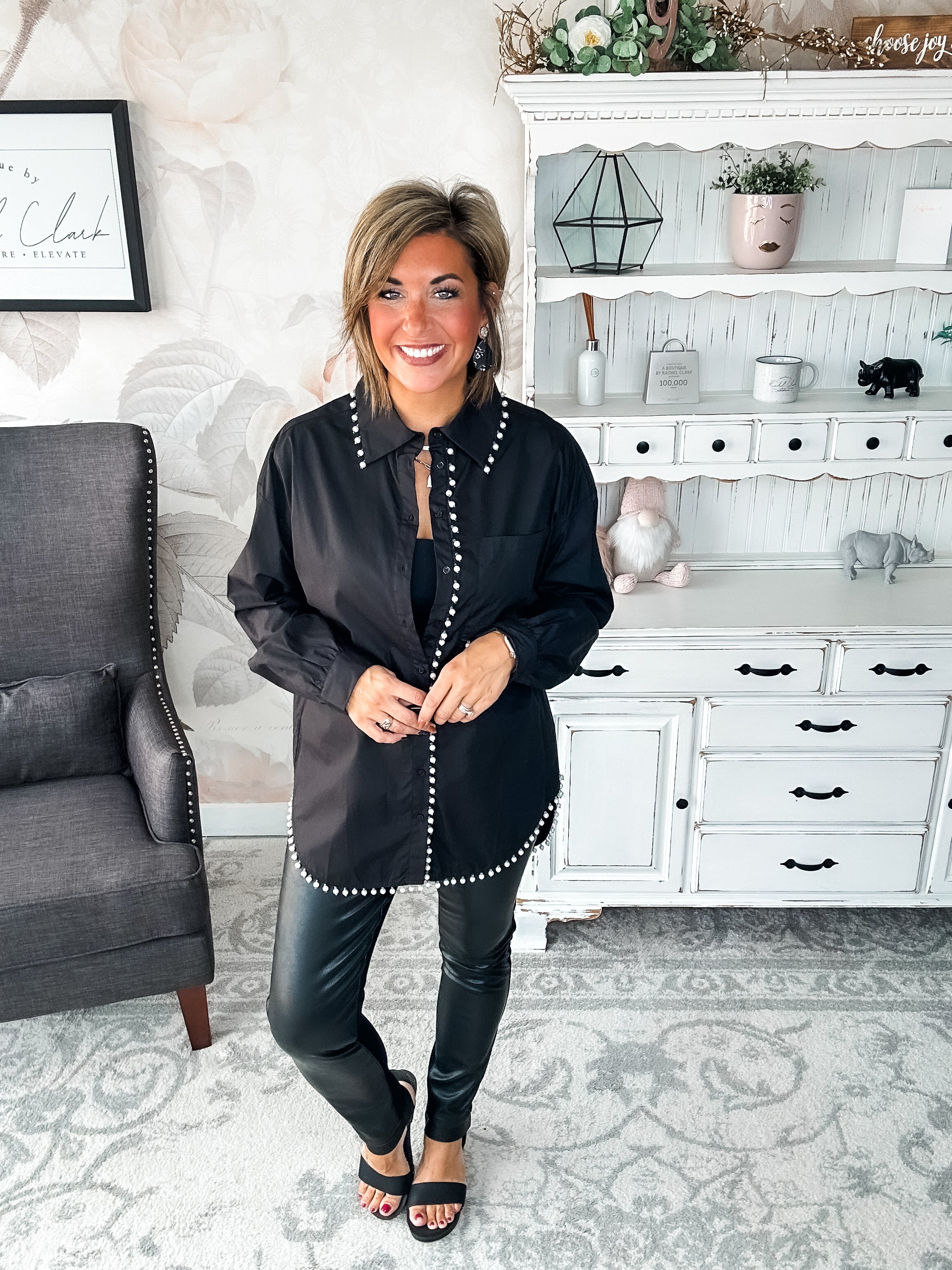 You are Extraordinary Button Down - Black