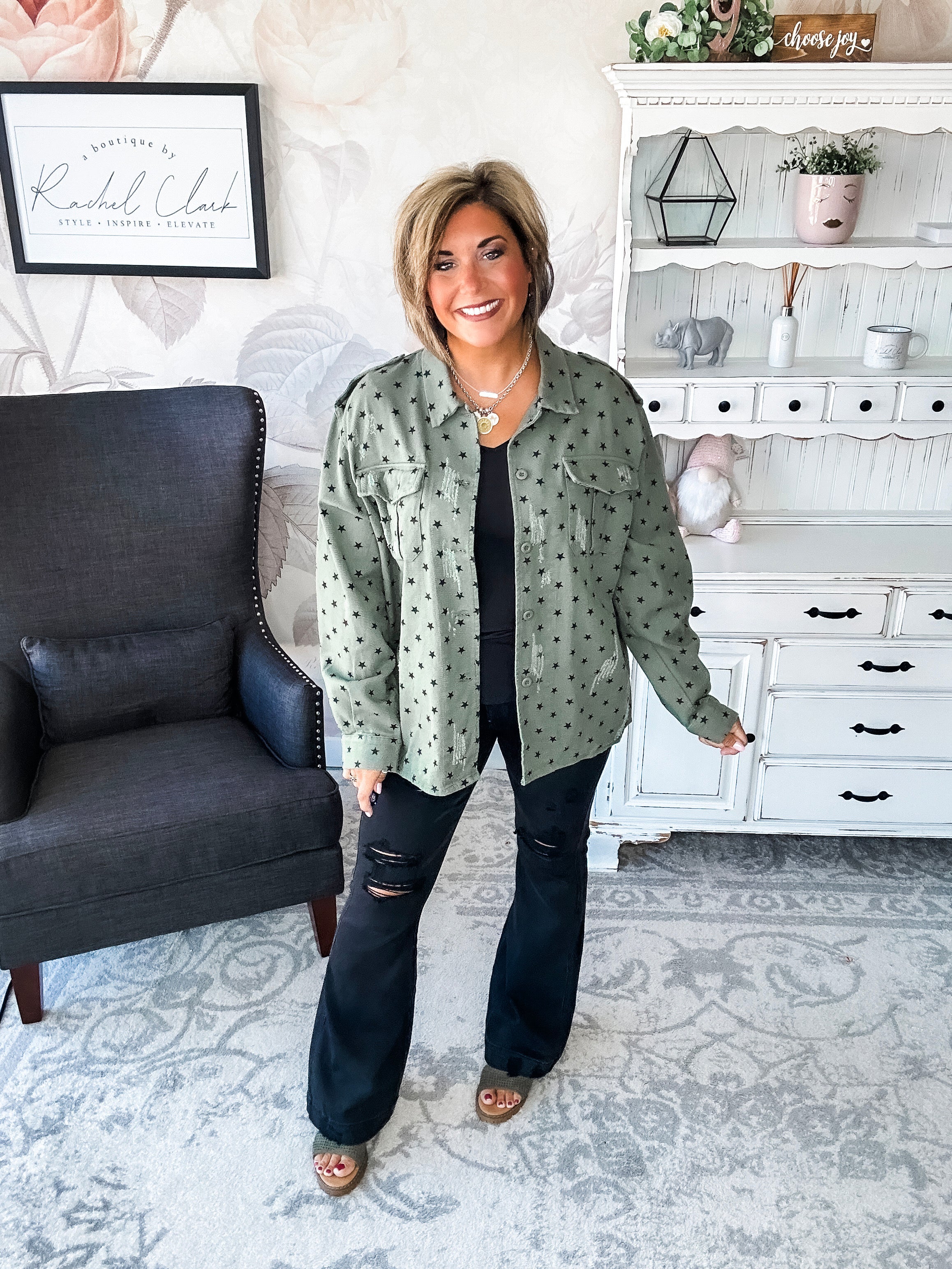 Star of the Show Distressed Shacket