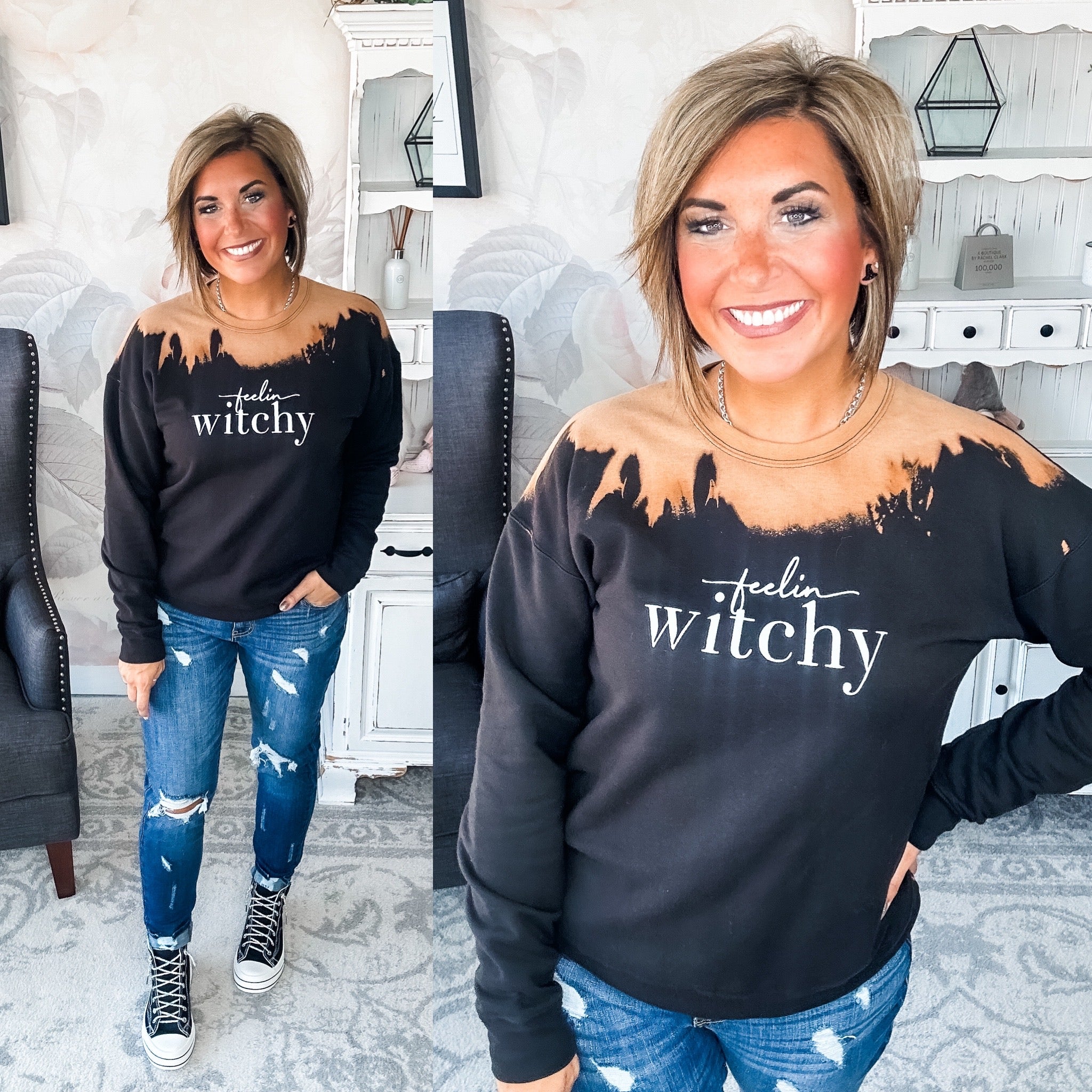 Feelin' Witchy Bleached Sweatshirt