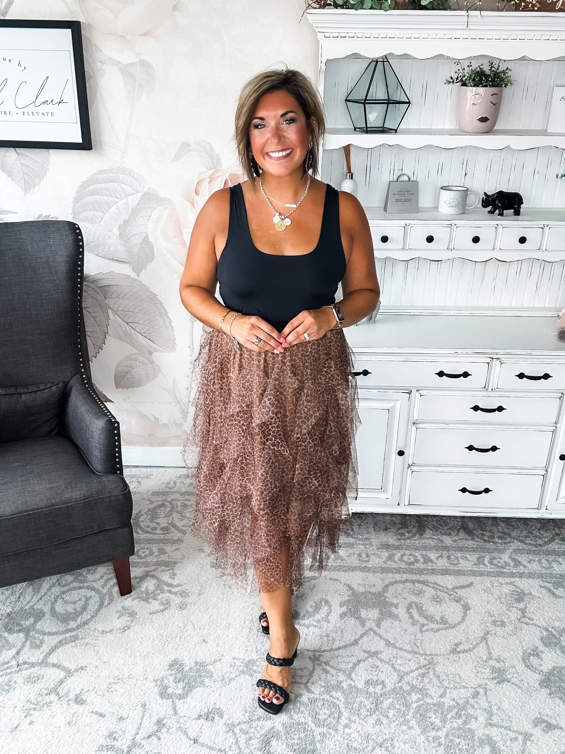 Never Change Mesh Leopard Skirt