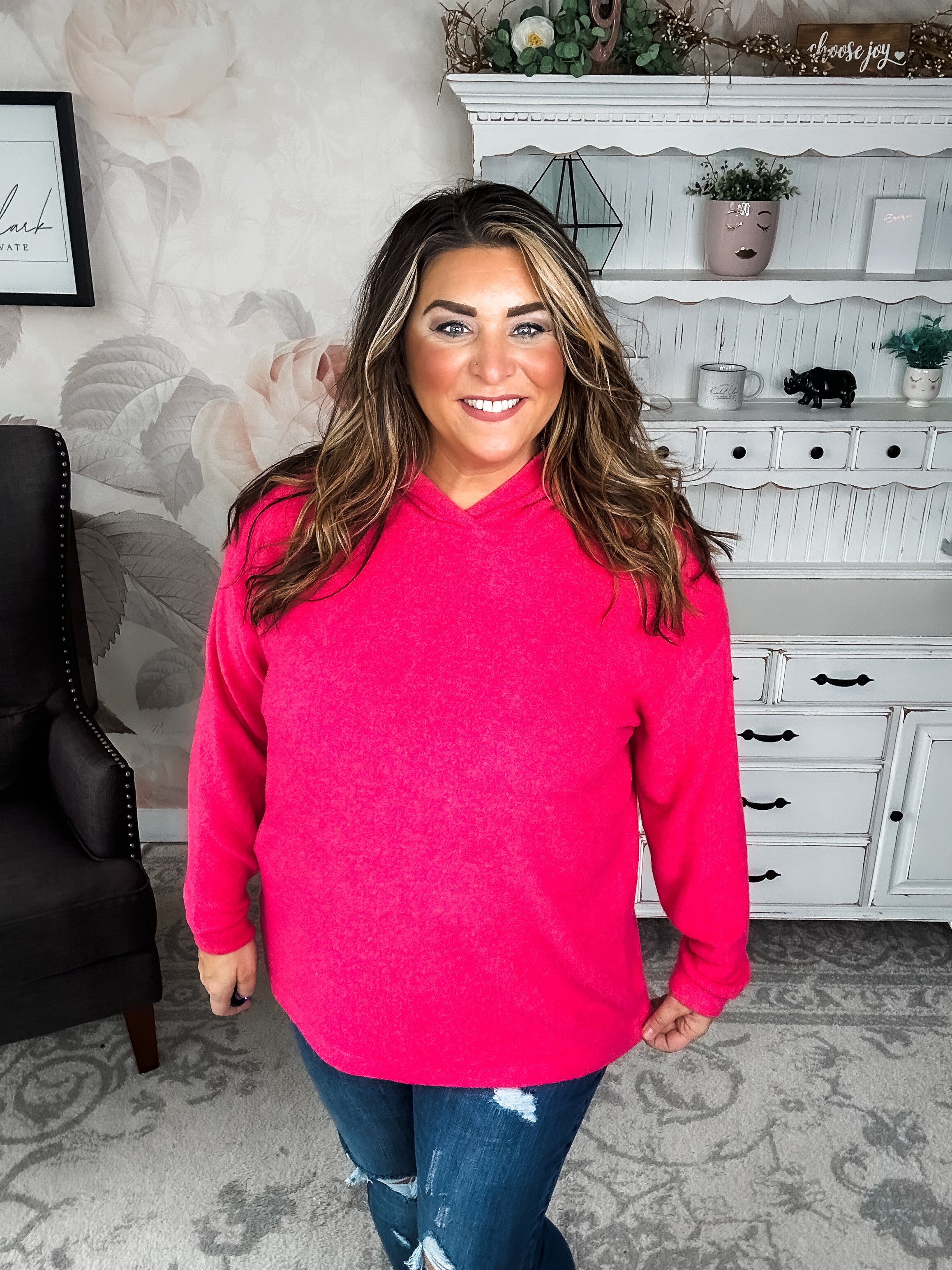 Shop Til Sunrise Sweater- Hot Pink