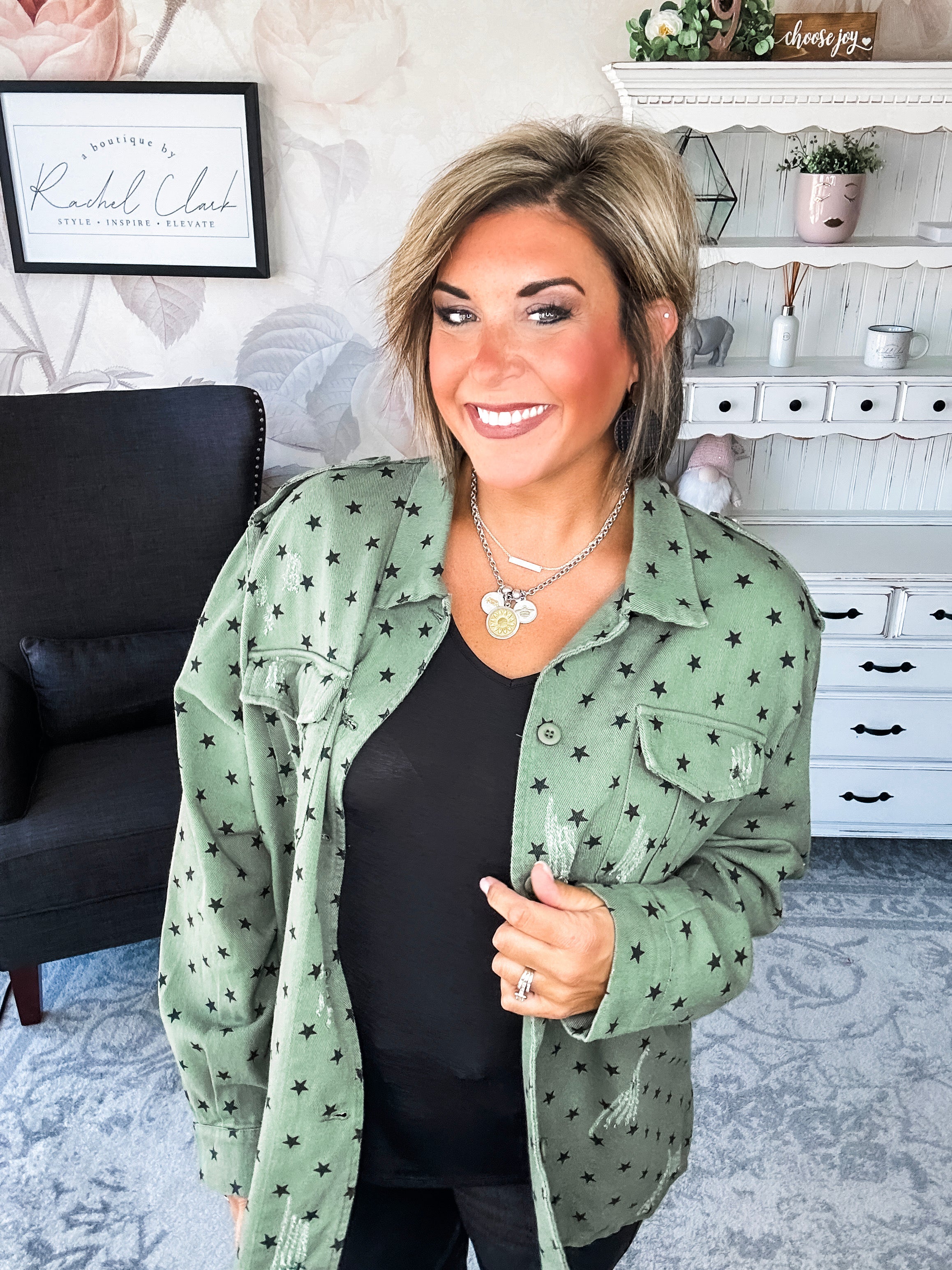 Star of the Show Distressed Shacket