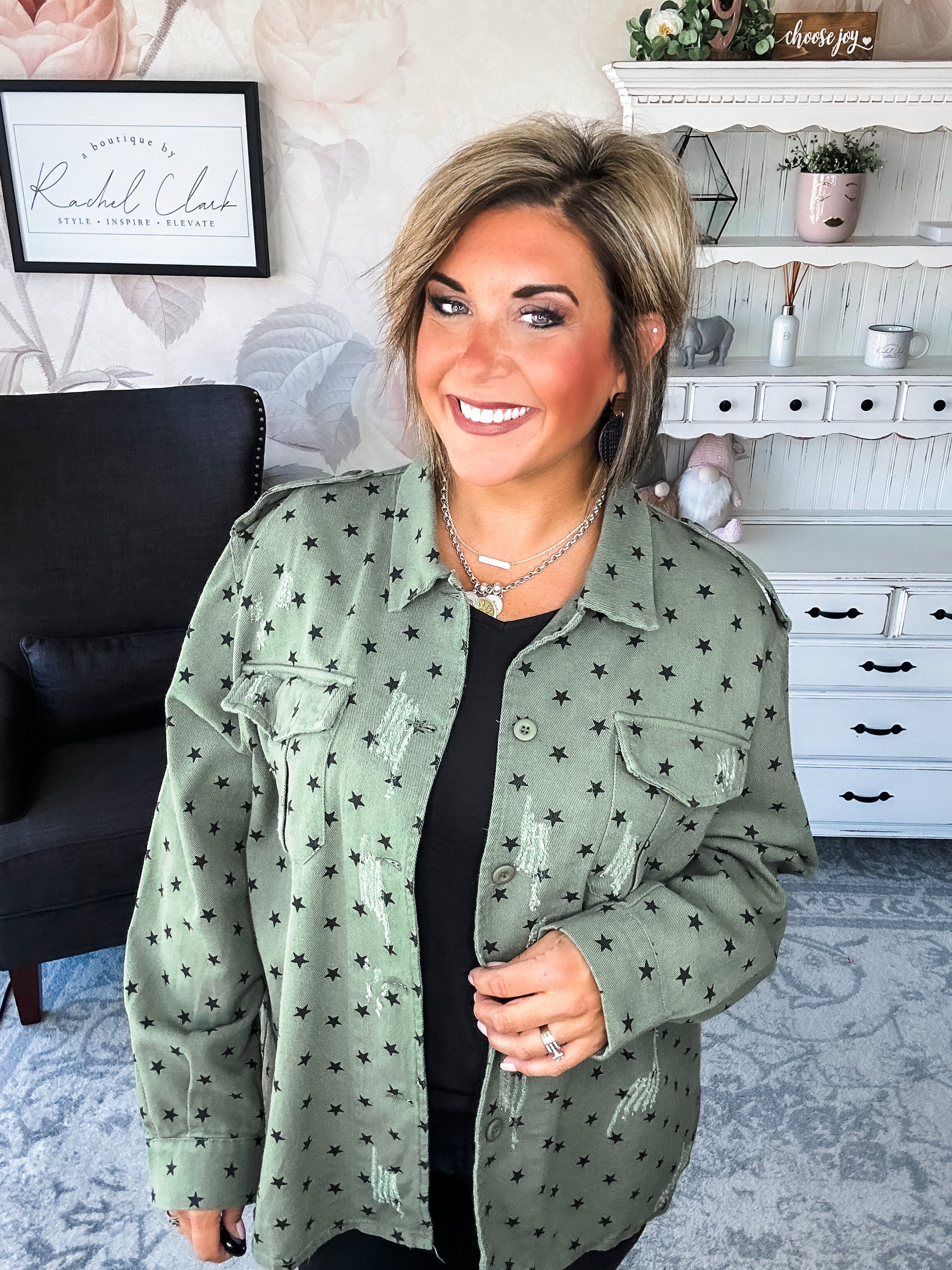 Star of the Show Distressed Shacket