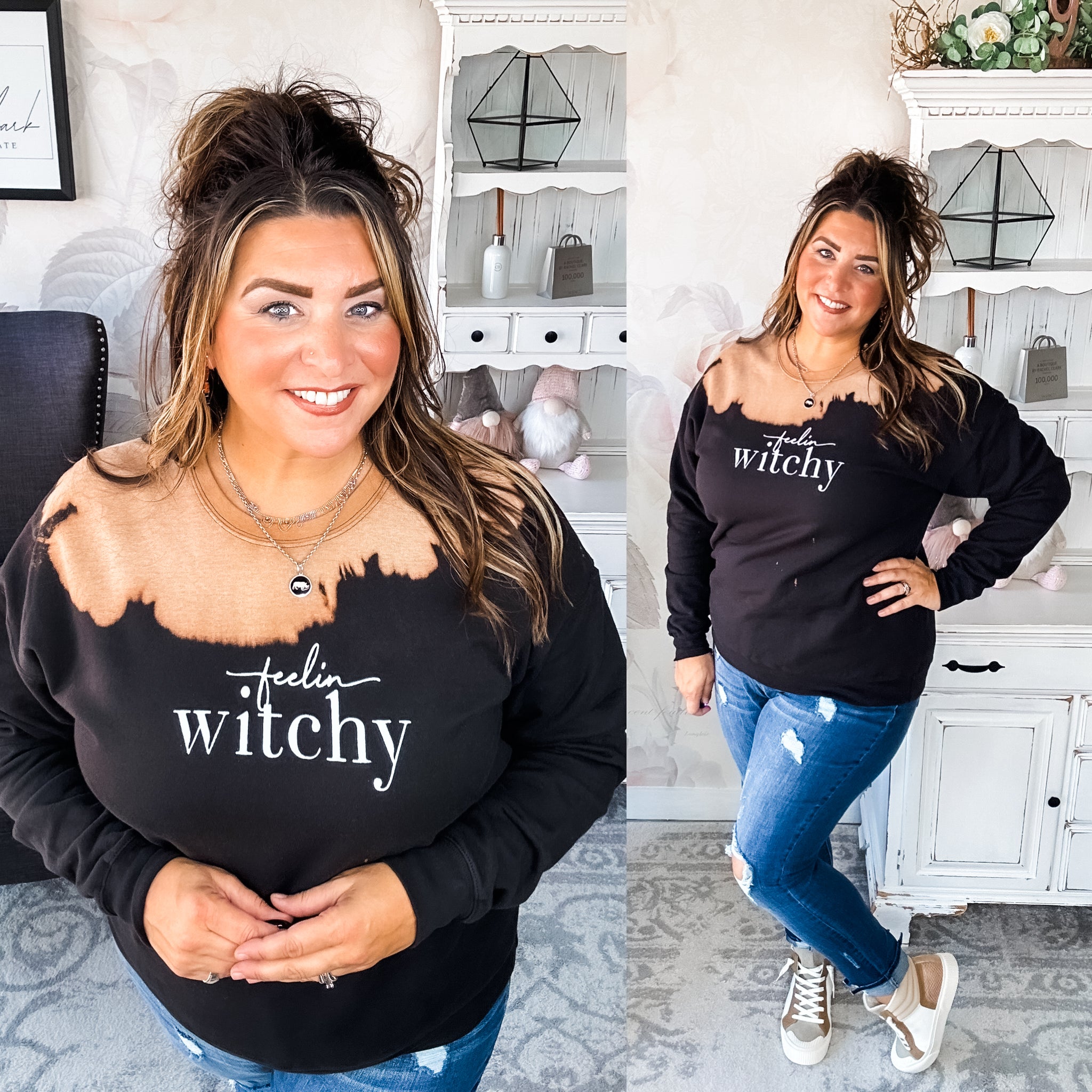 Feelin' Witchy Bleached Sweatshirt