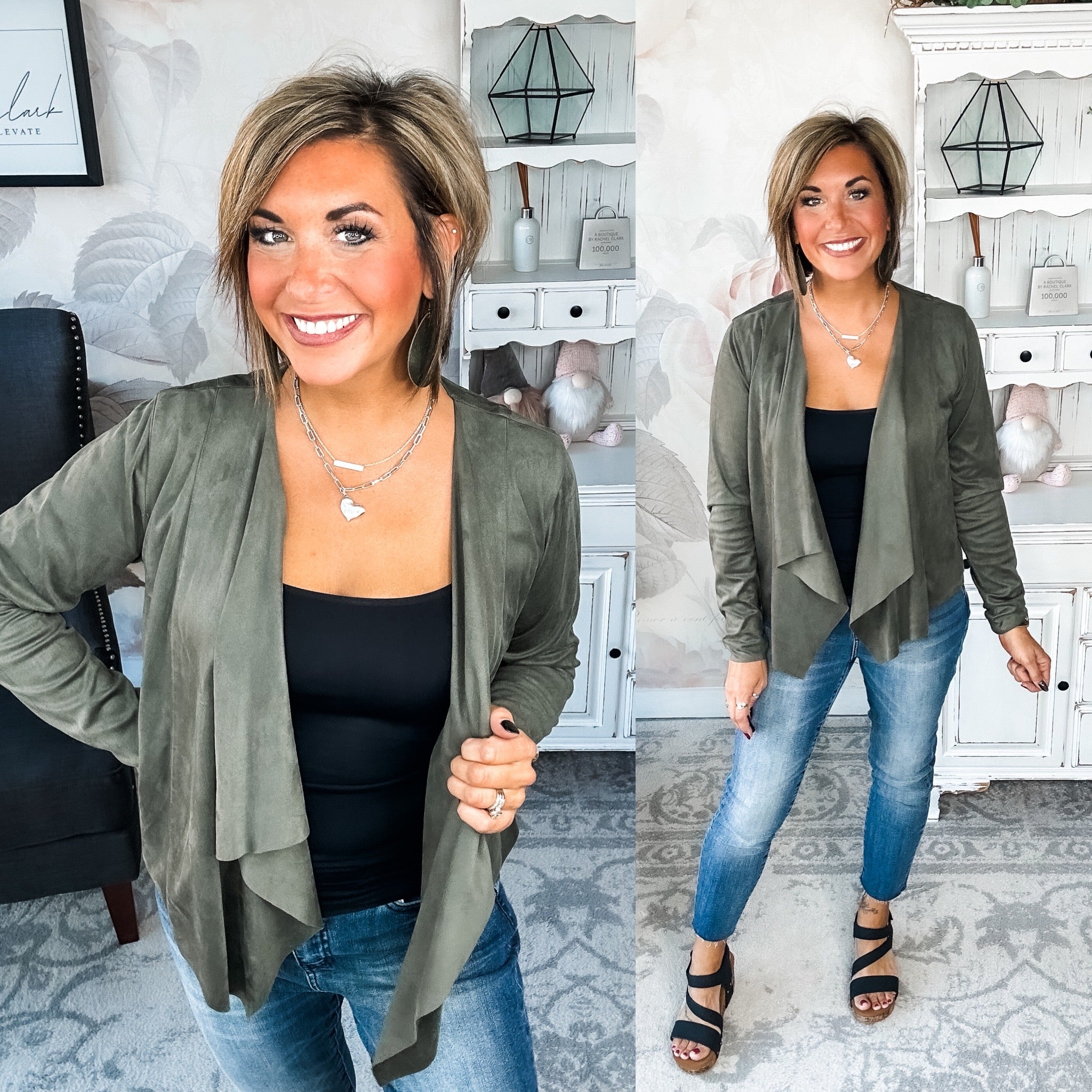 Wide Awake Sueded Moto Jacket - Olive