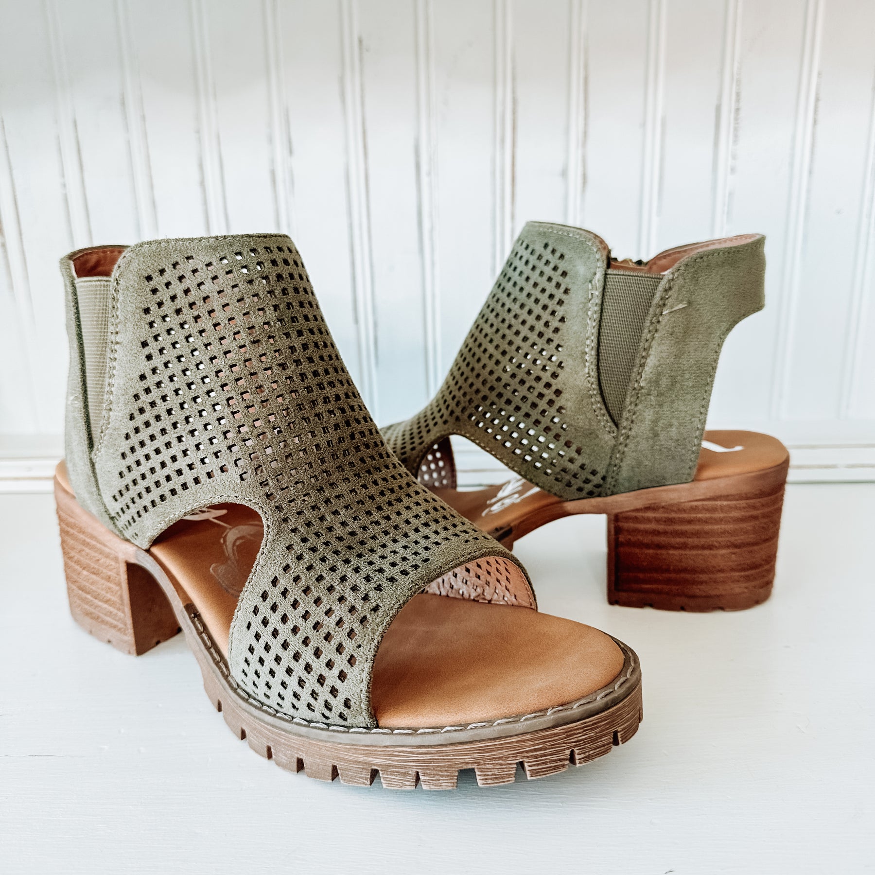 Milsy Block Heel - Khaki