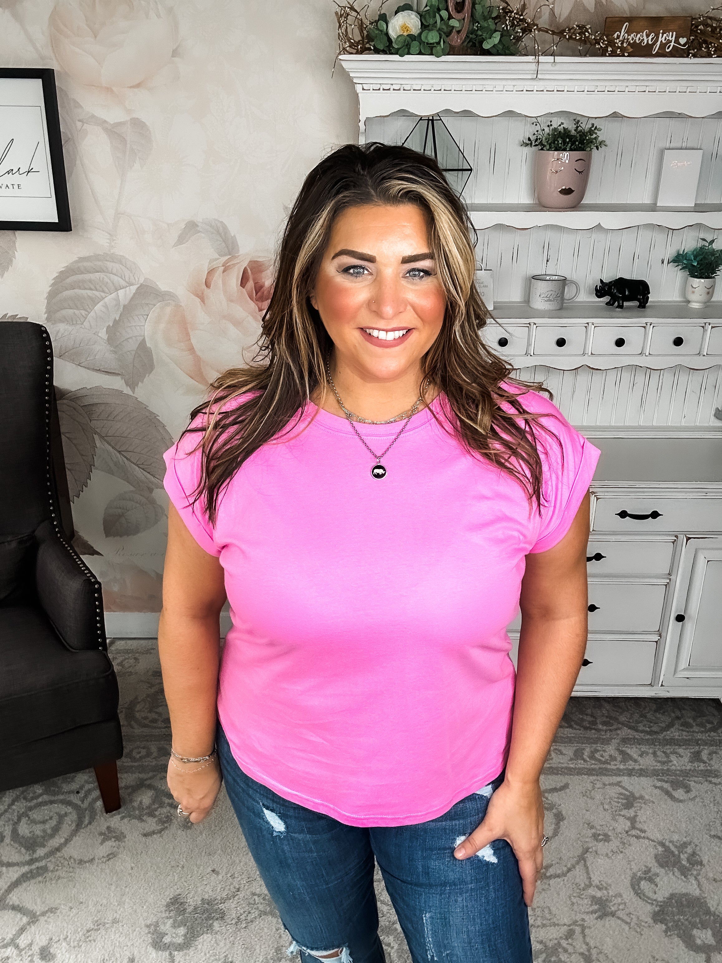 BLACK FRIDAY EXCLUSIVE - Up All Night Short Sleeve Tee - Candy Pink