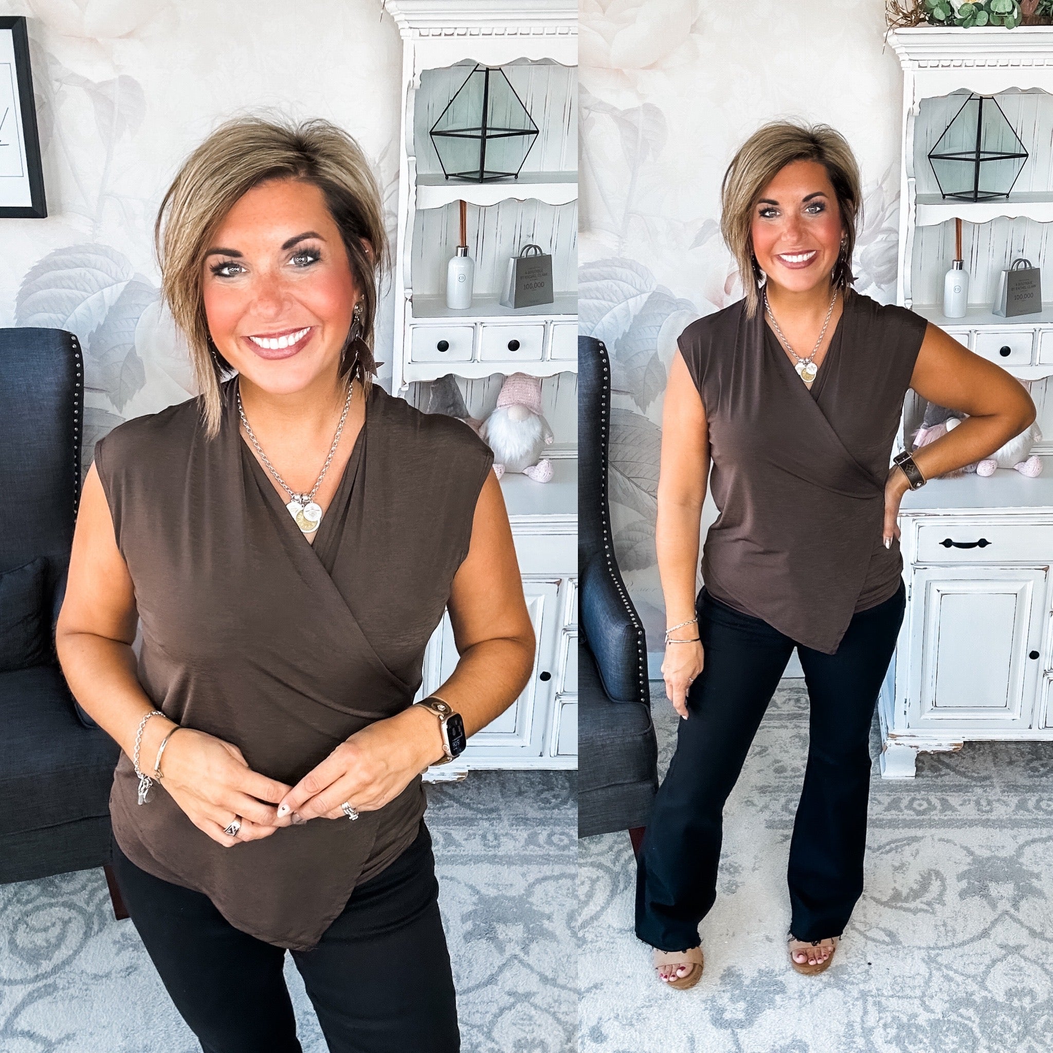 Hopefully Today Crossover Tank - Chocolate