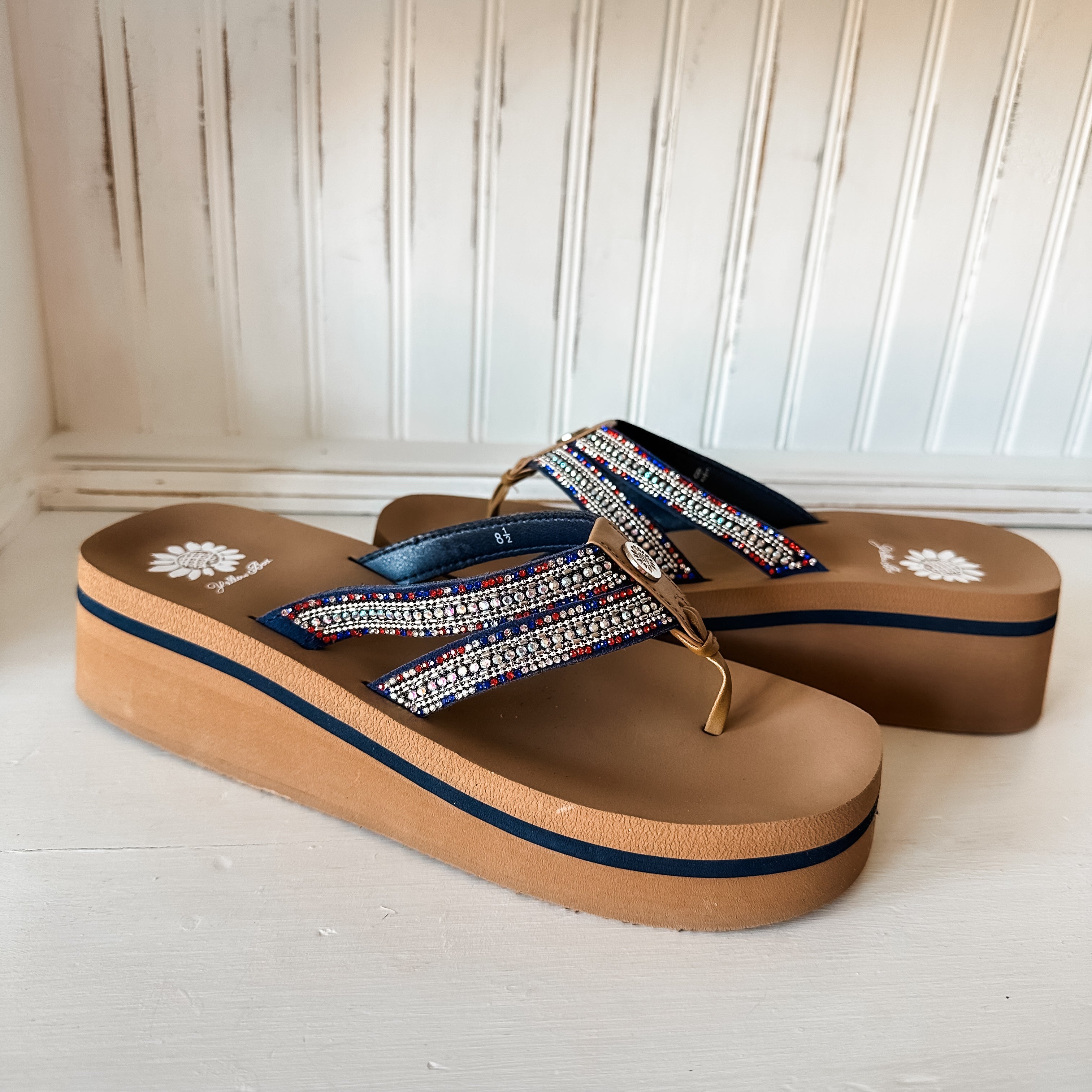 Krista Flatform Sandal - Navy Multi