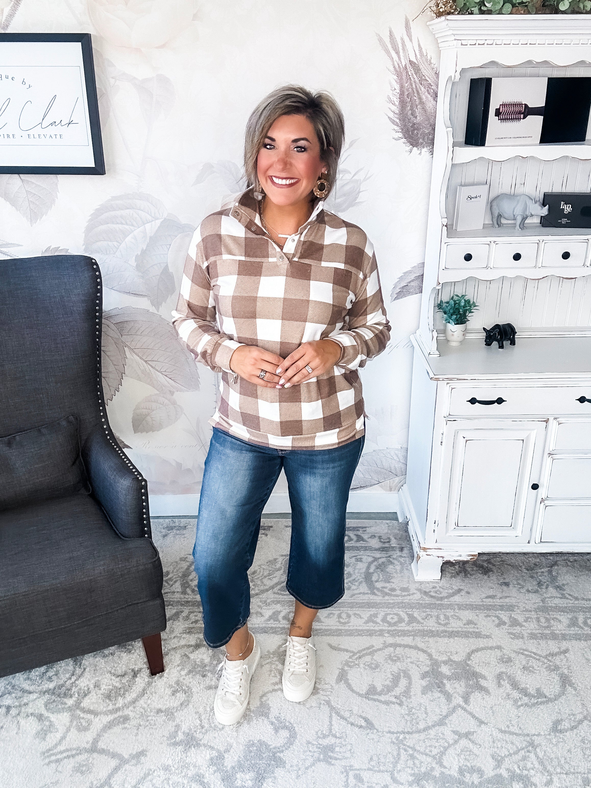 Be Free Plaid Pullover