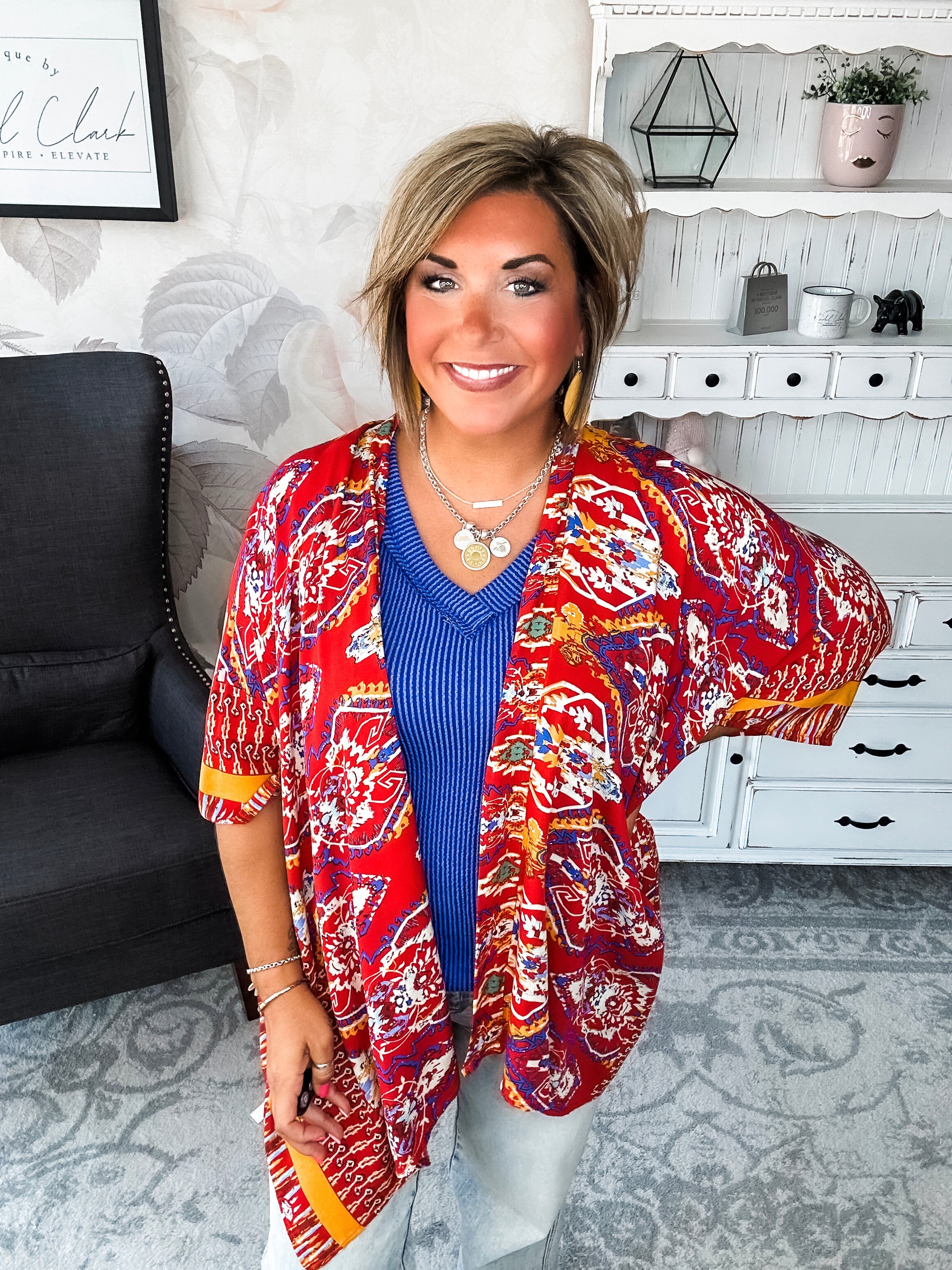 The Perfect Mix Kimono - Red