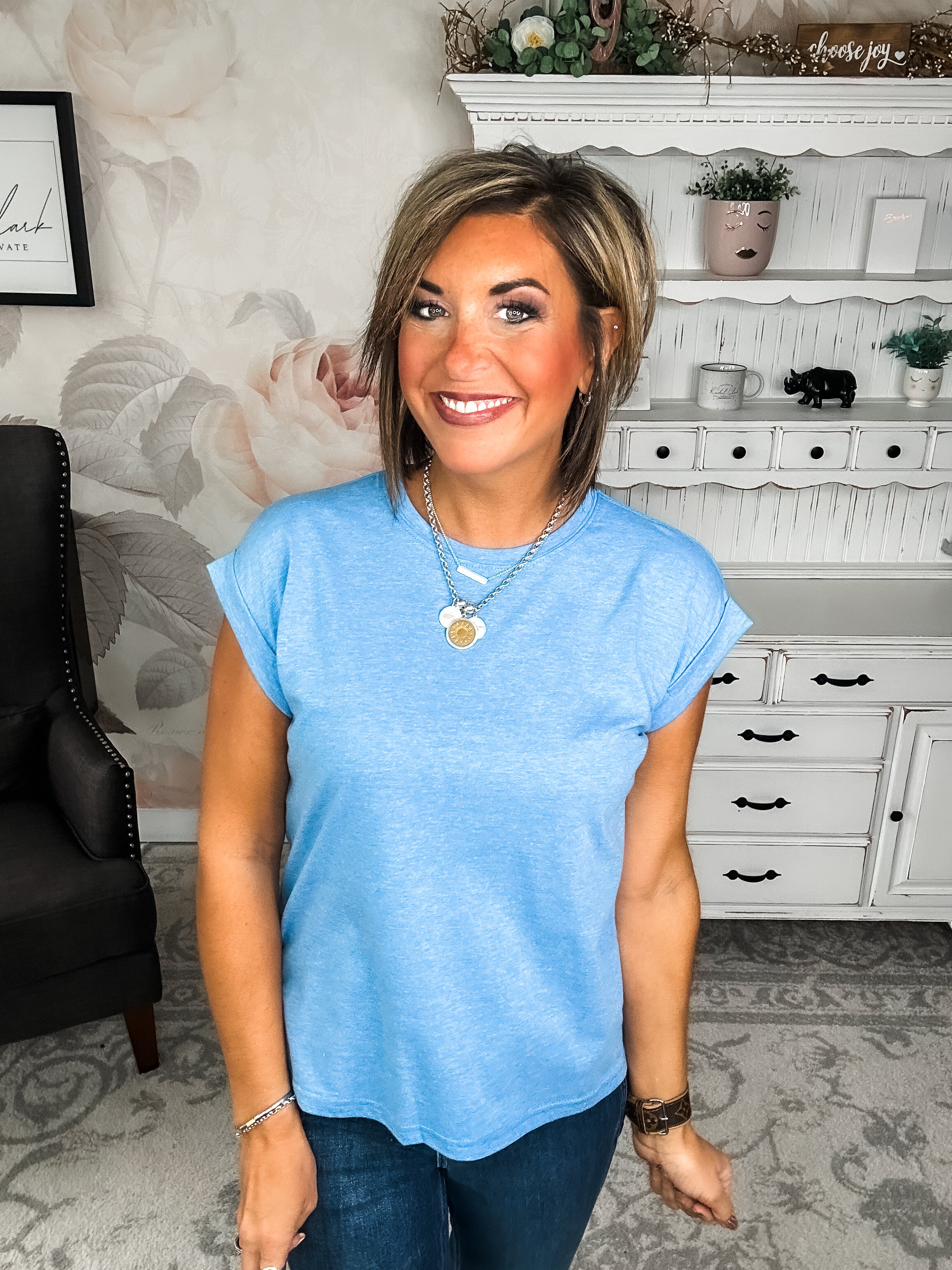 Up All Night Short Sleeve Tee - Ocean Blue