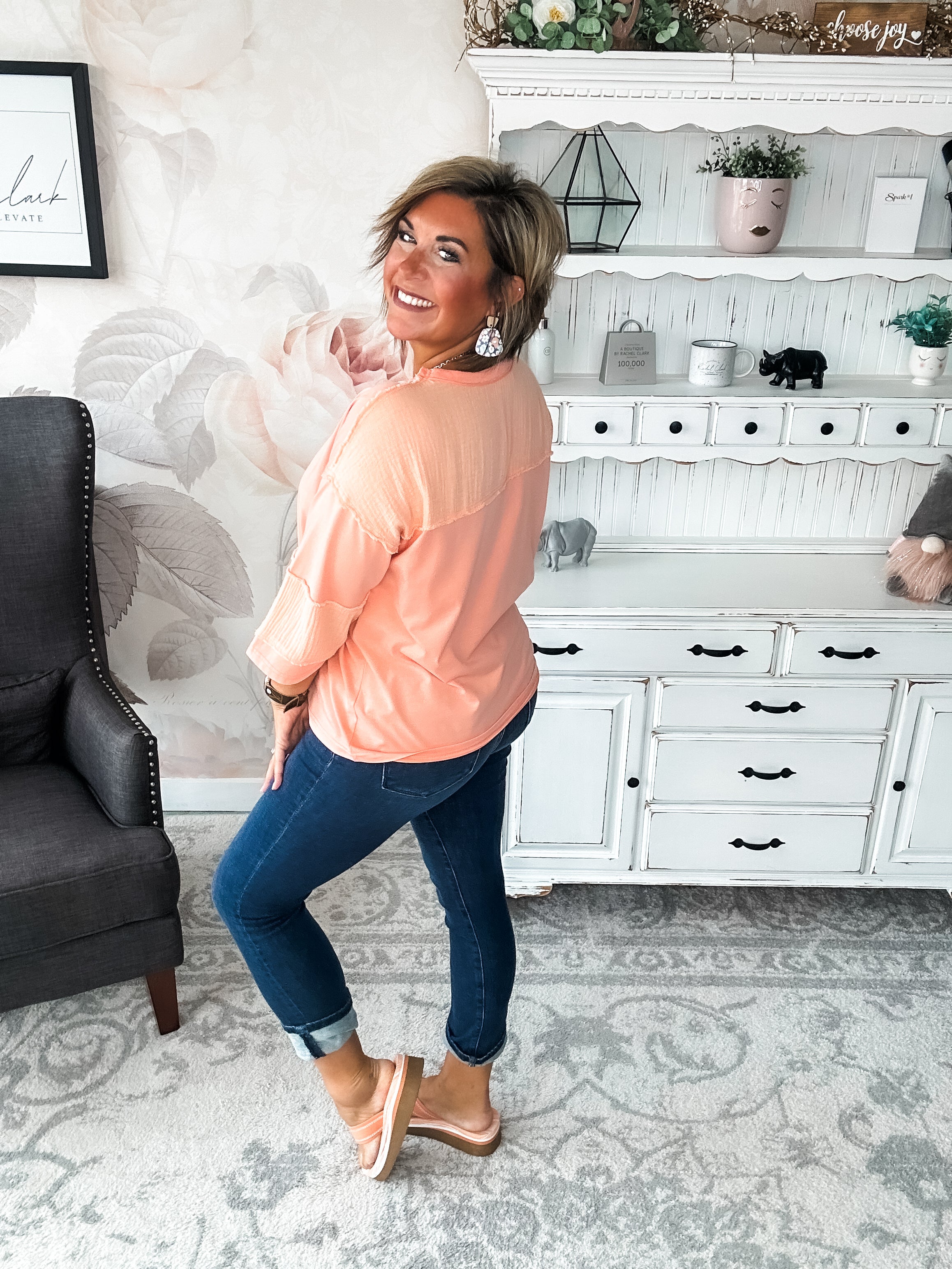 Anything To Help Tunic Top - Coral