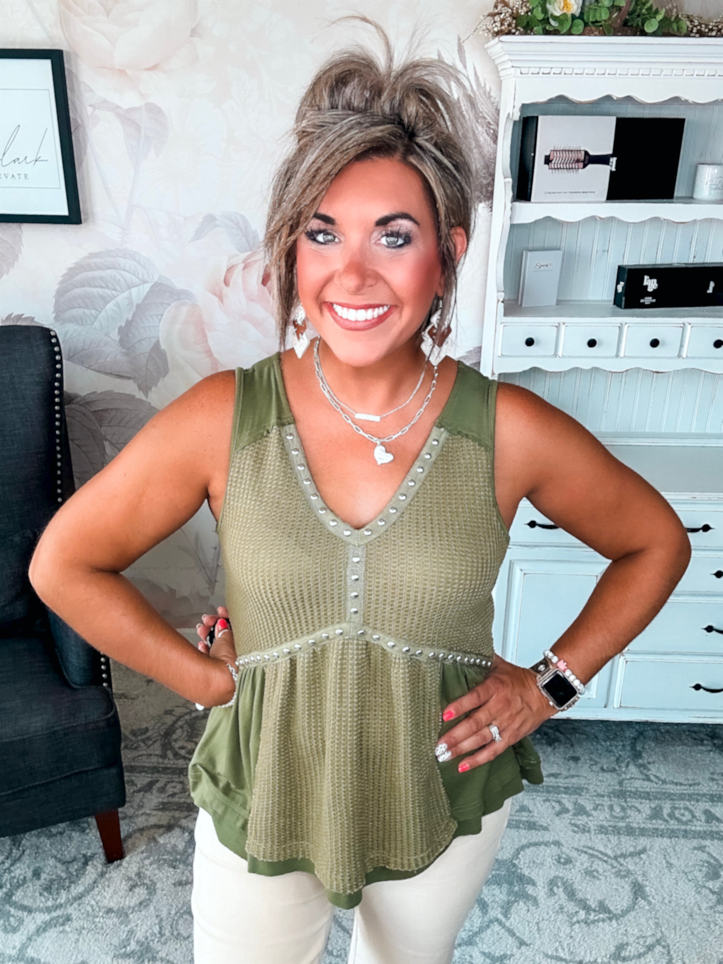 Wish I Knew Tank - Olive