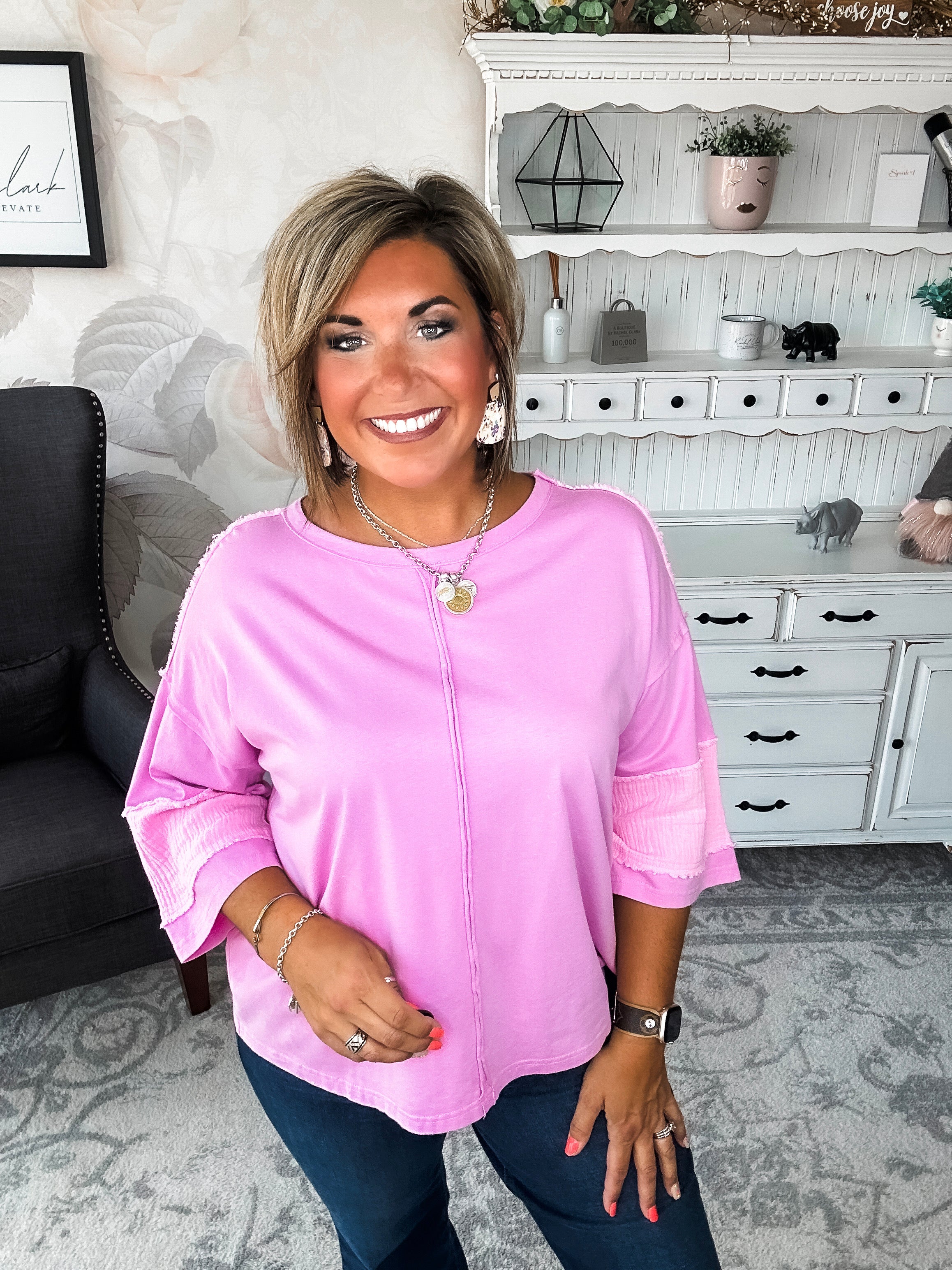 Anything To Help Tunic Top - Pink