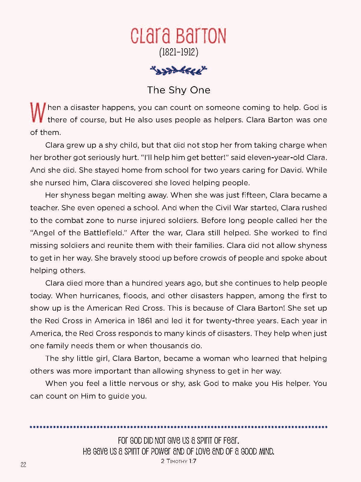 Clara Barton The Shy One