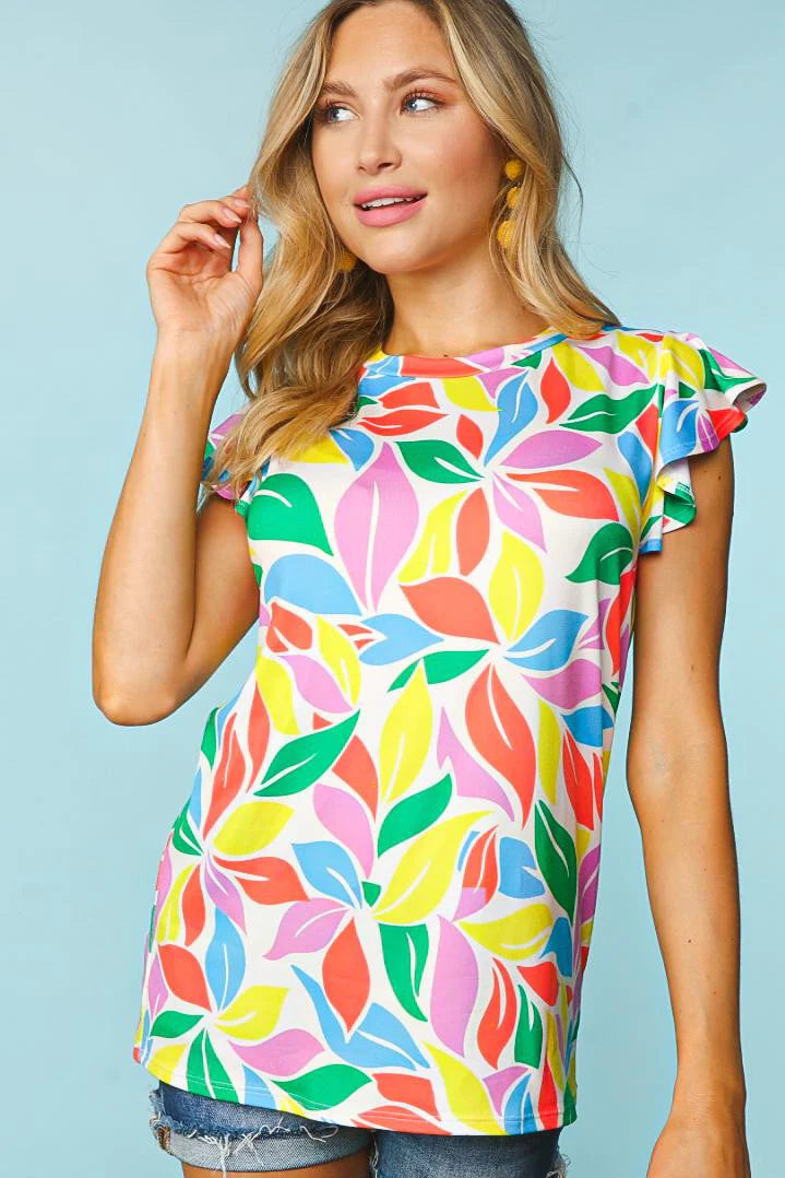 Be Optimistic Top - Multicolor Floral