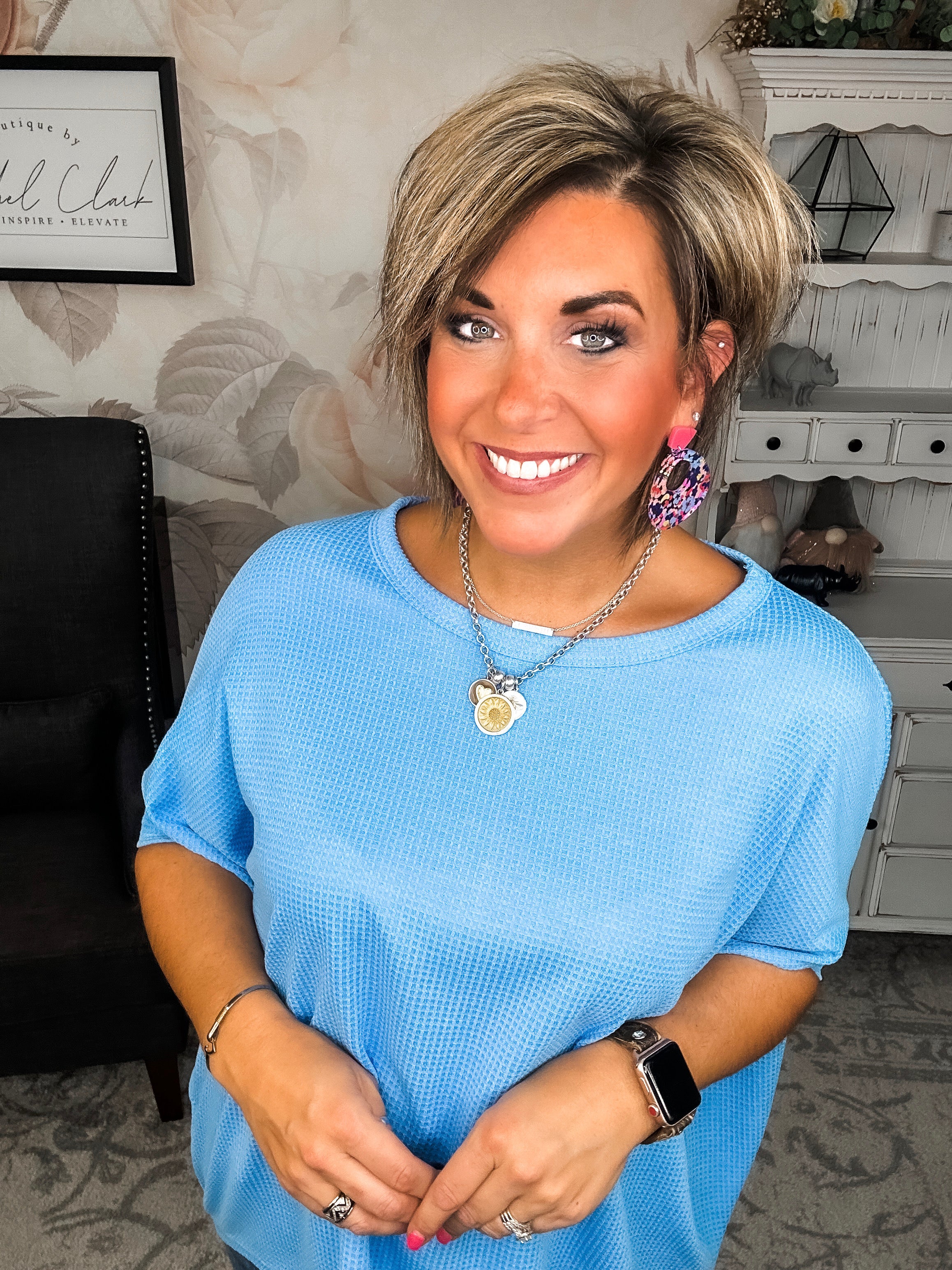 Wonderful Life Boxy Top - Ocean Blue