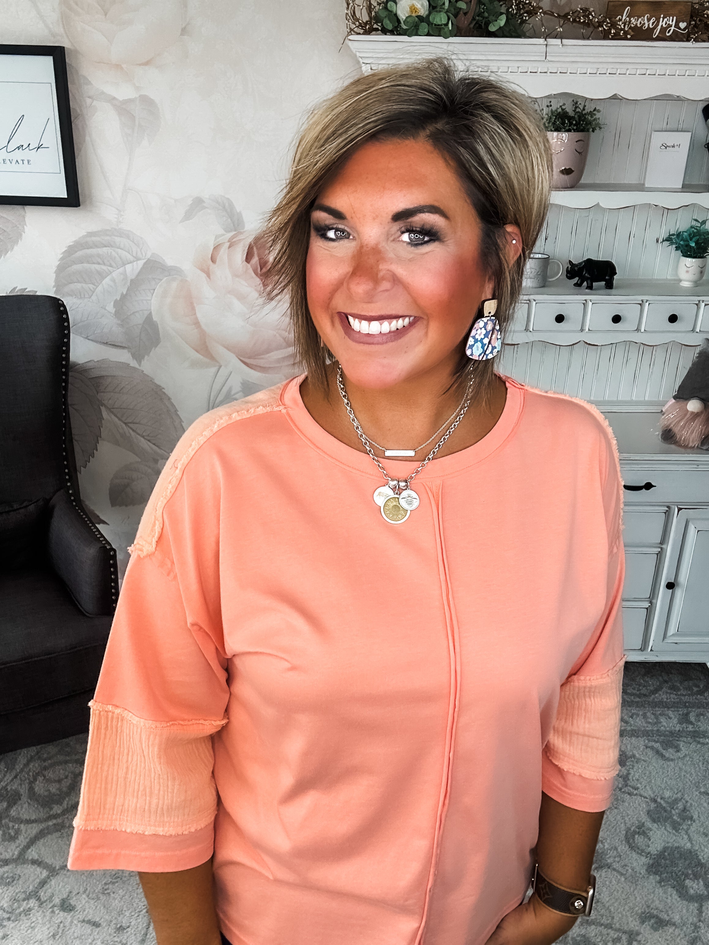 Anything To Help Tunic Top - Coral