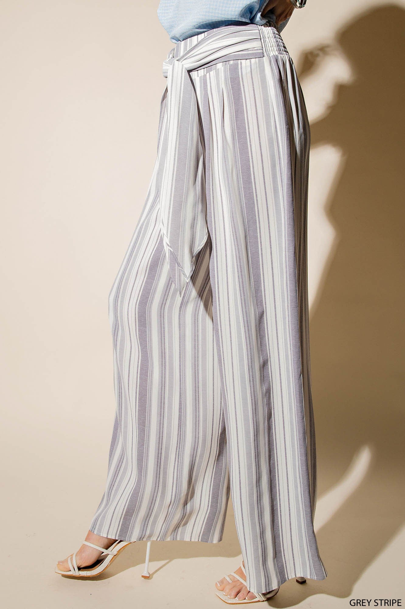 One to Remember Tie Front Pants - Grey