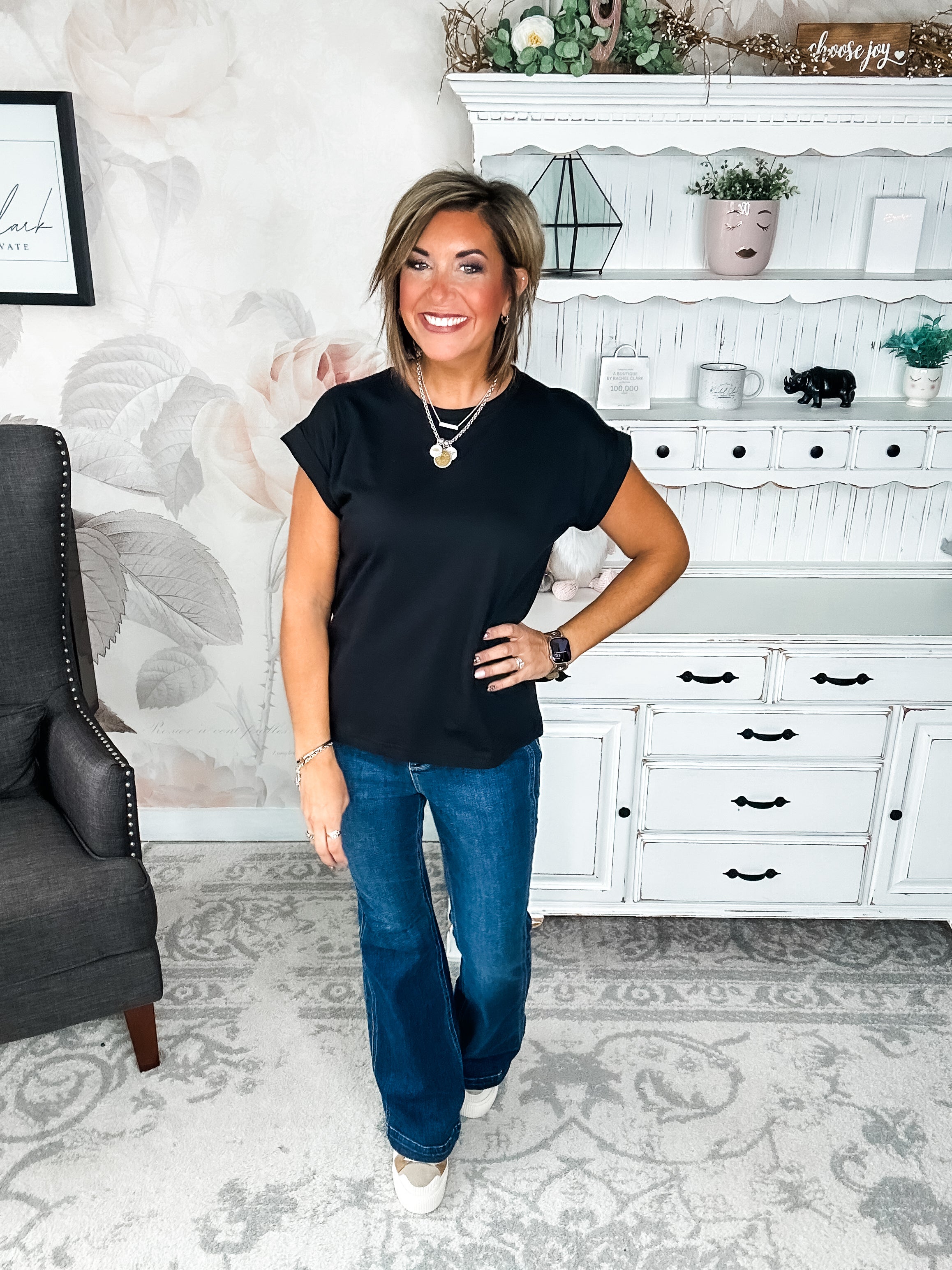 BLACK FRIDAY EXCLUSIVE - Up All Night Short Sleeve Tee- Black