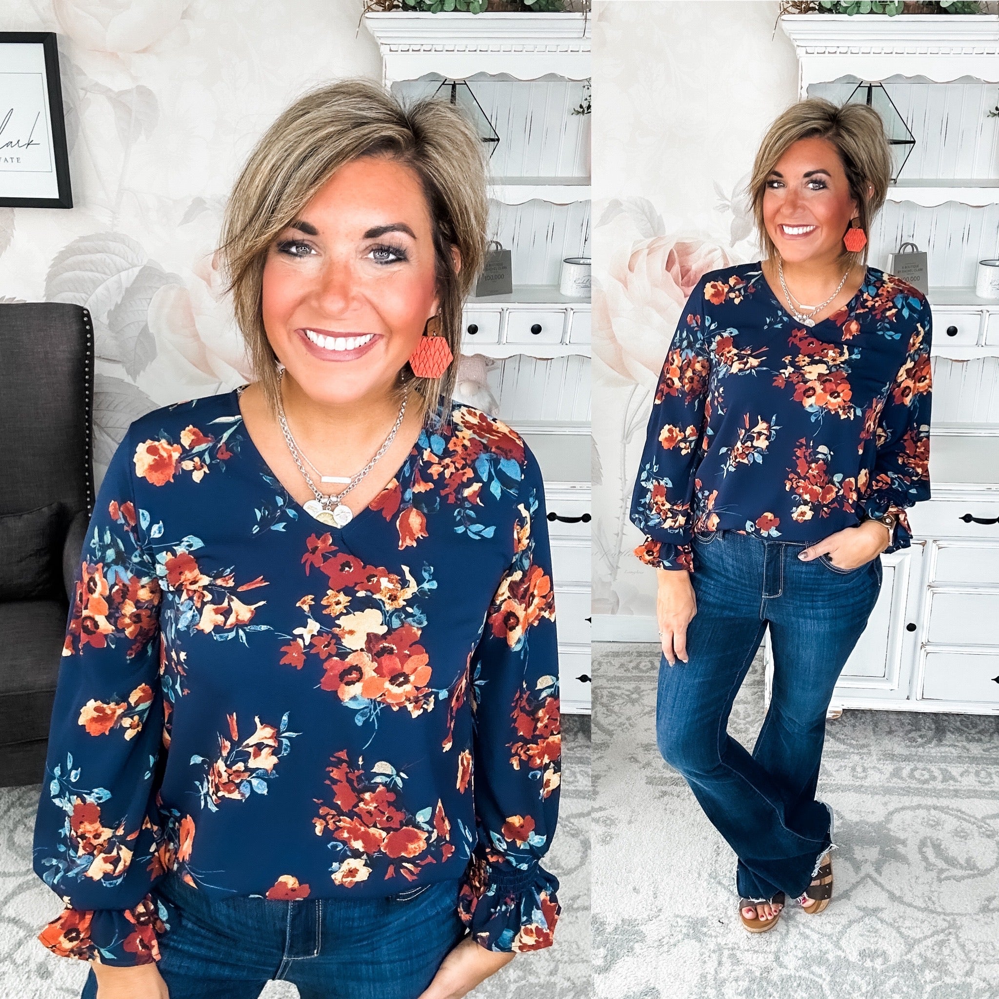 Don't Think You Know Blouse - Navy