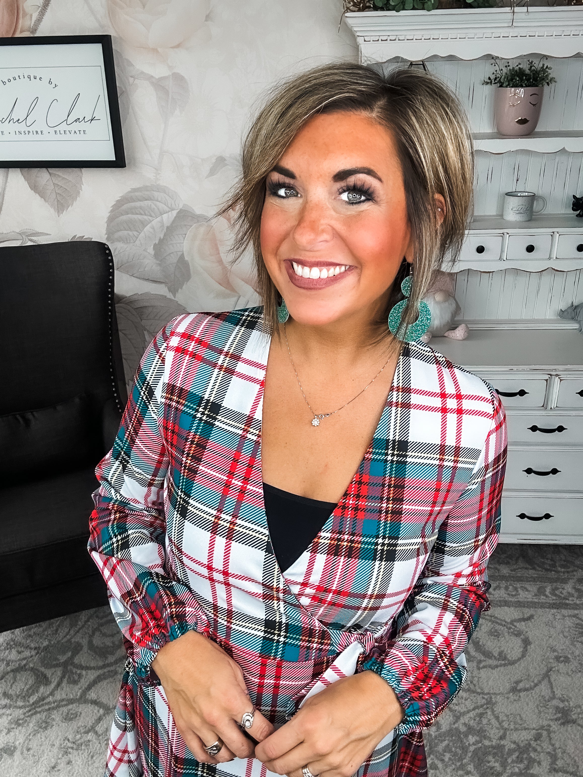 Scotch On The Rocks Plaid Christmas Dress