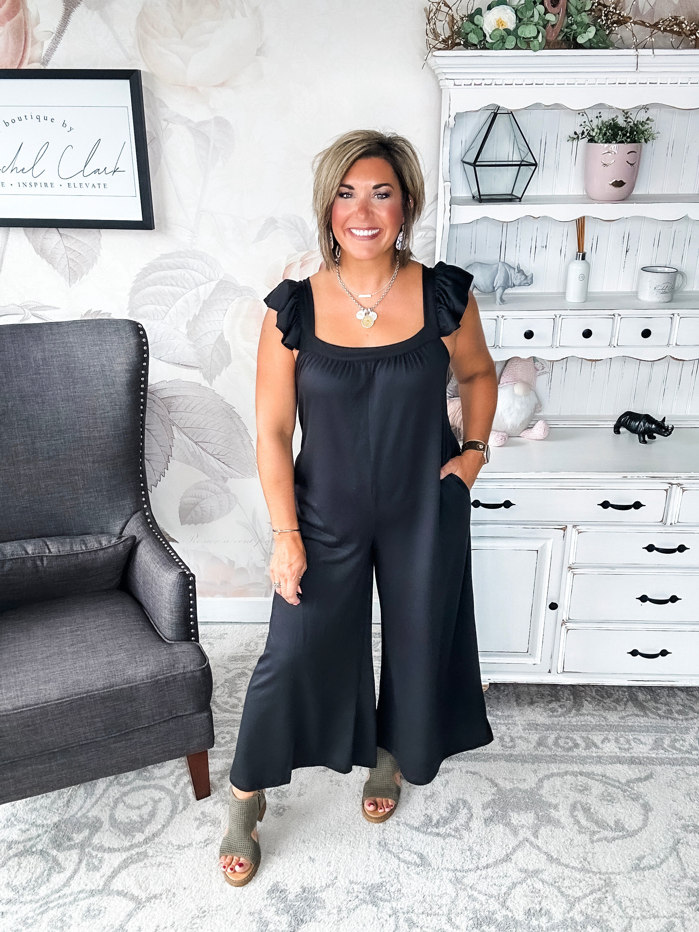 Feeling Reckless Jumpsuit - Black